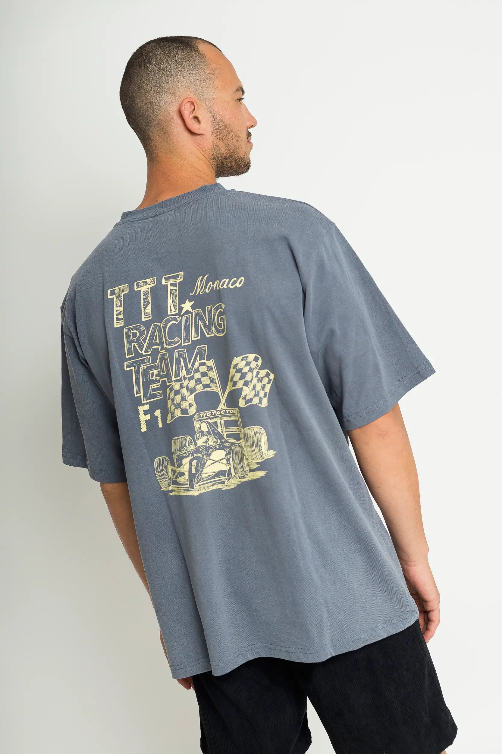 חולצה "פורמולה 1" לגברים - אפור ווש