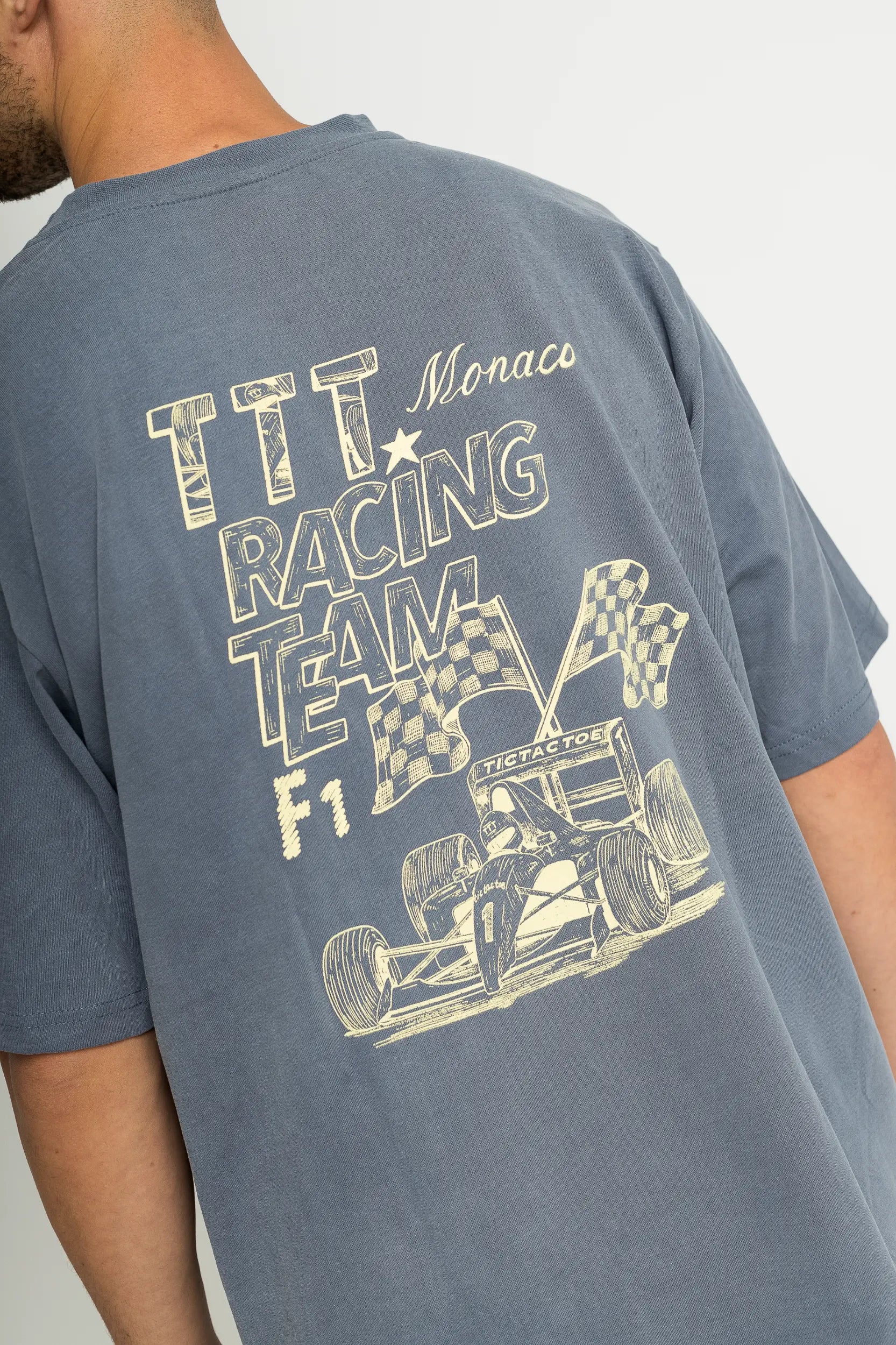 חולצה "פורמולה 1" לגברים - אפור ווש