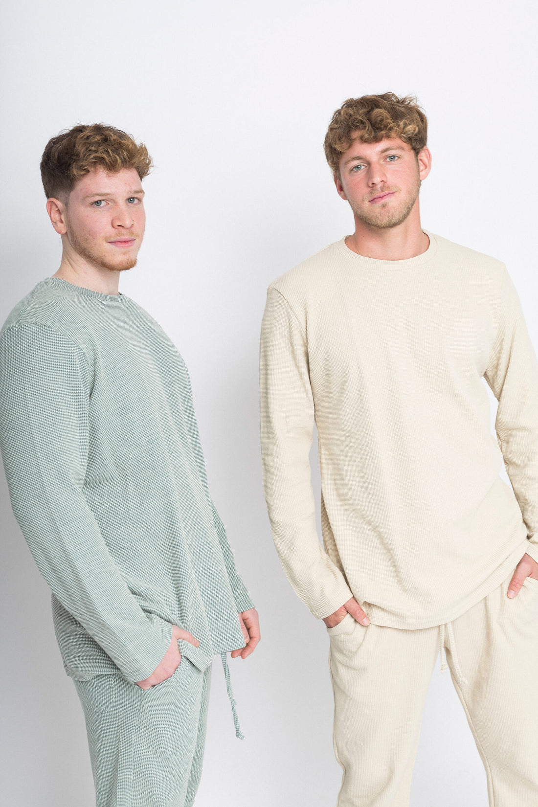 מכנס פיקה ארוך גברים - ירוק/לבן