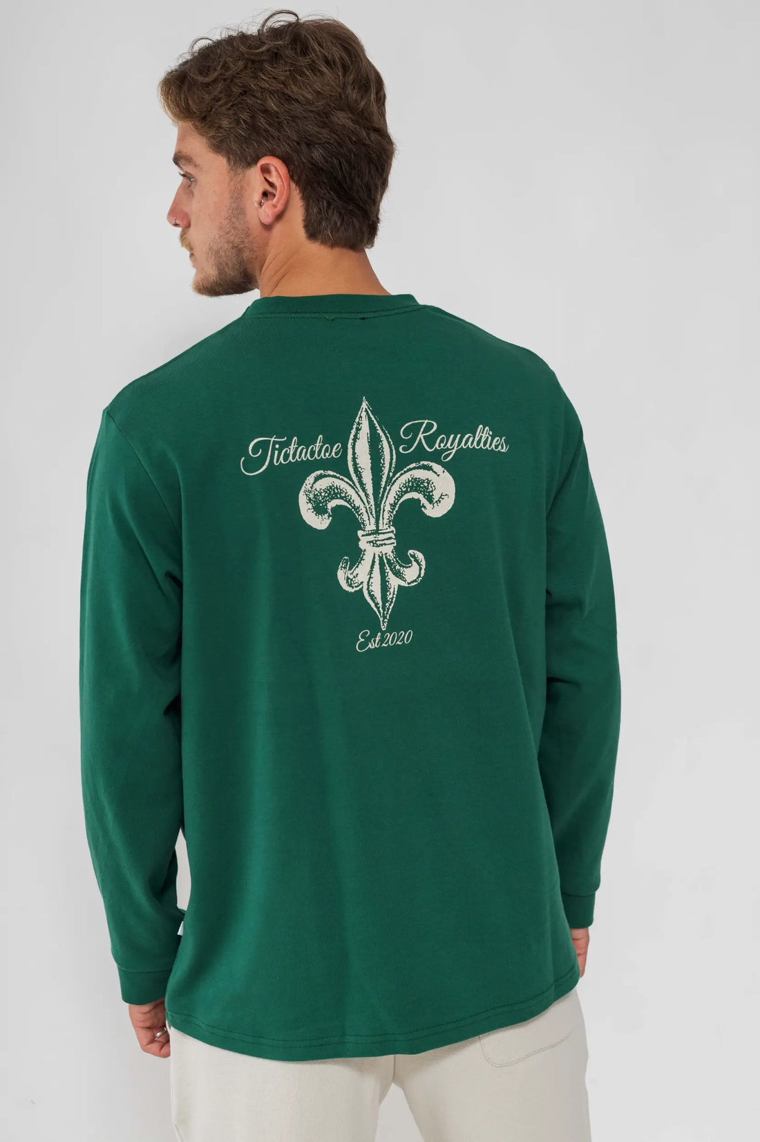 חולצה ארוכה "דה ליס" לגברים - ירוק בקבוק