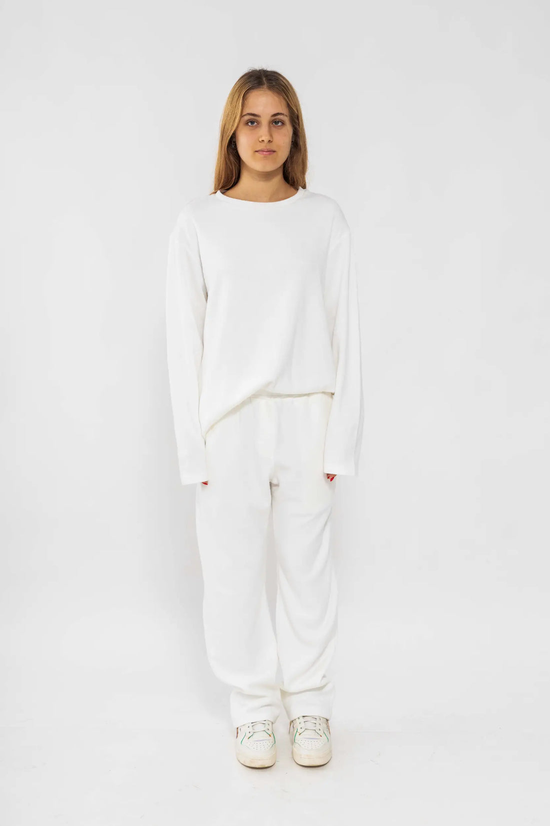 לבן ROYALTY - מכנס סריג לנשים