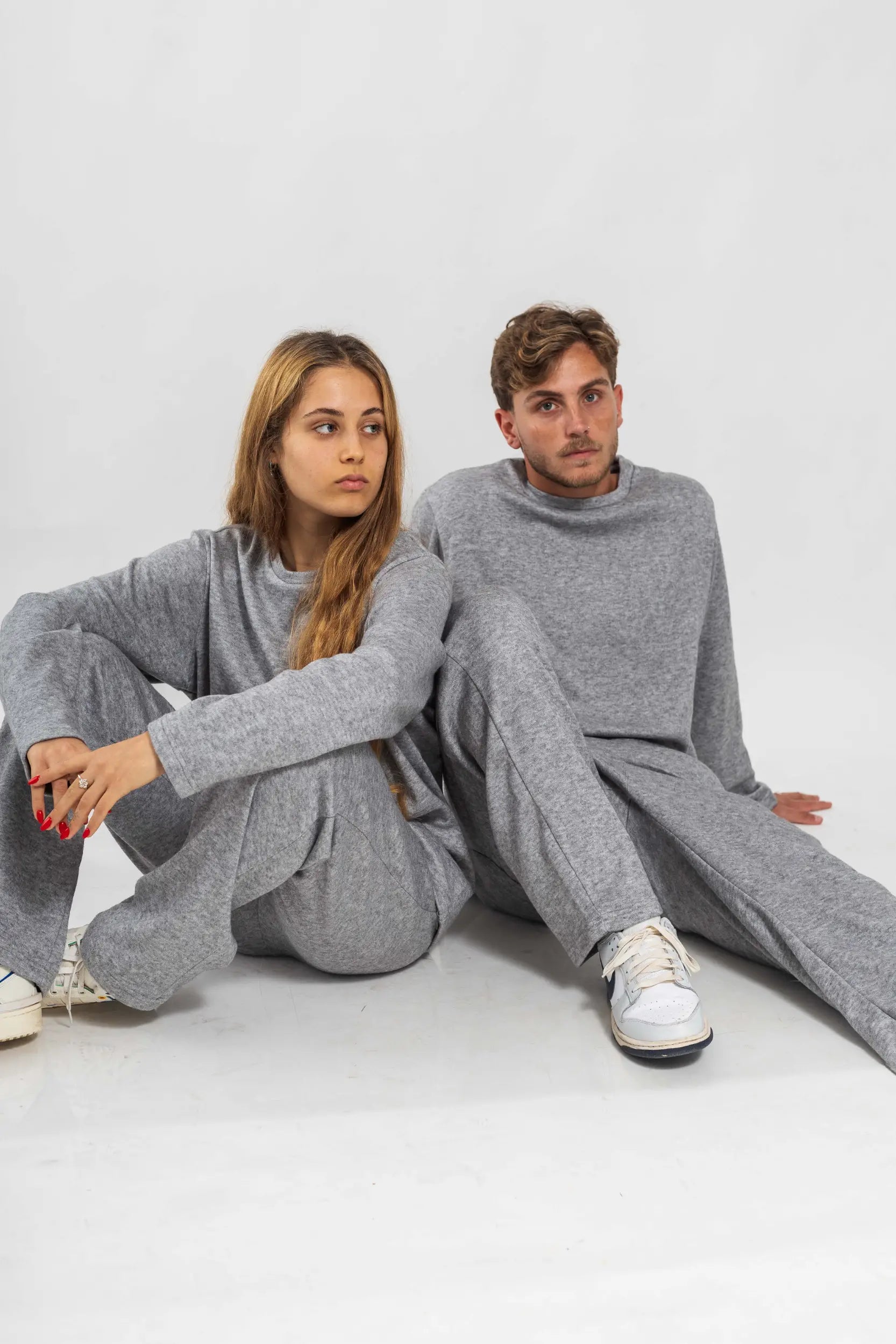 אפור מלאנז ROYALTY - סריג לגברים