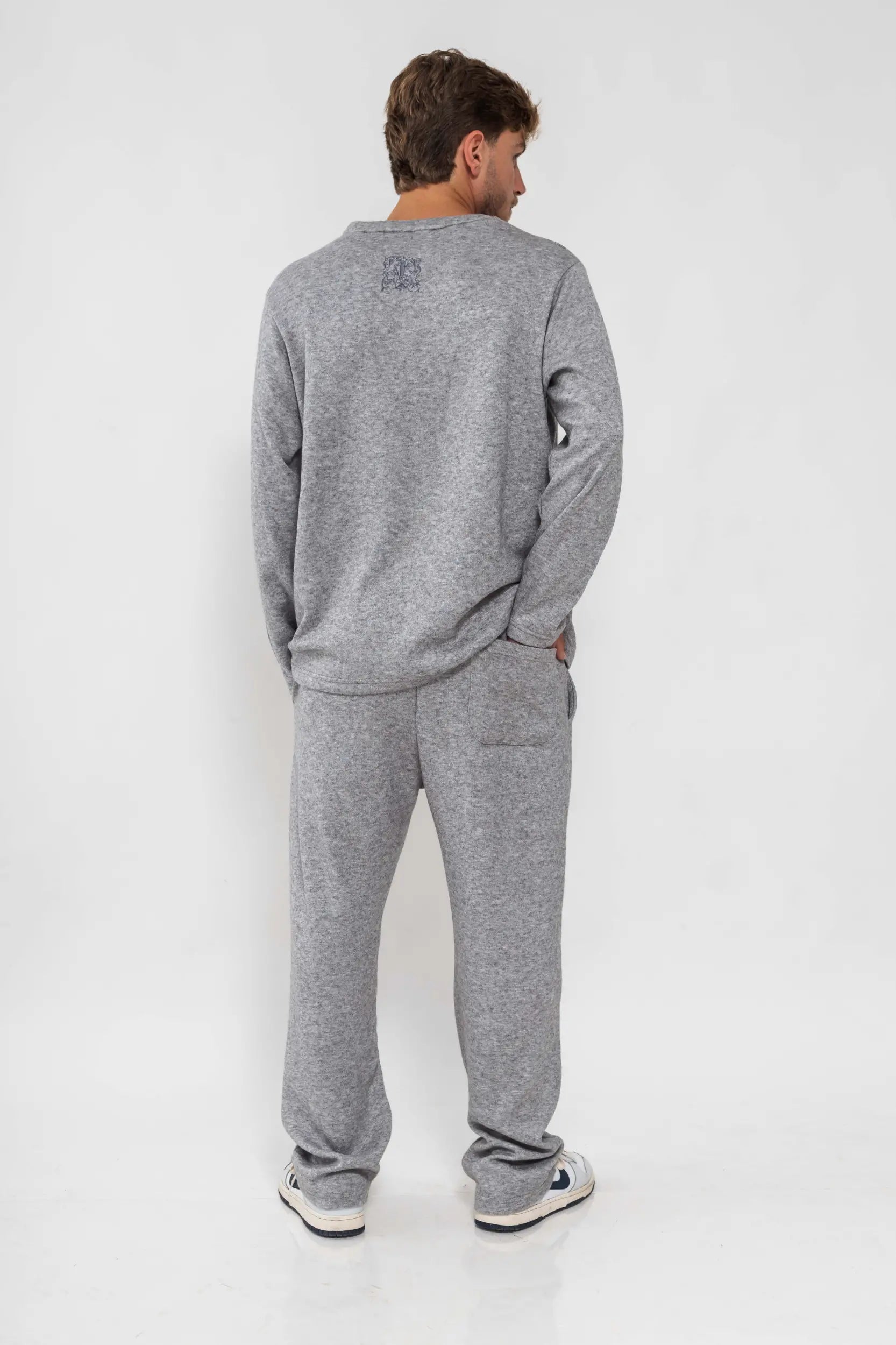 אפור מלאנז ROYALTY - סריג לגברים