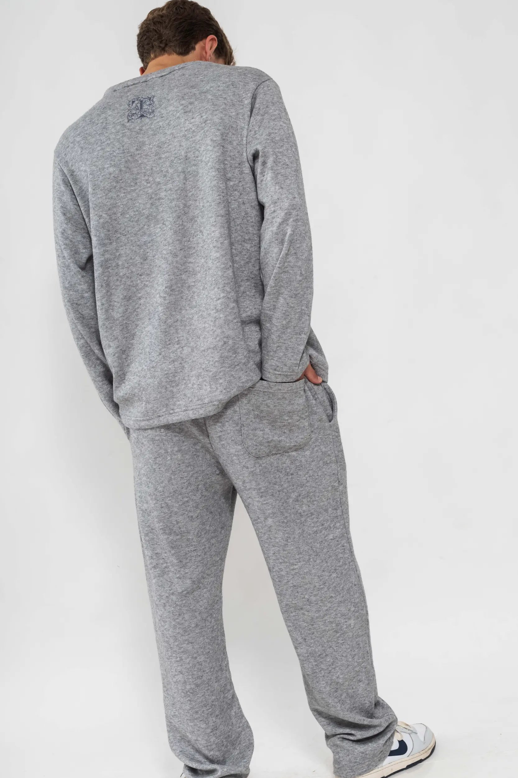 אפור מלאנז ROYALTY - סריג לגברים