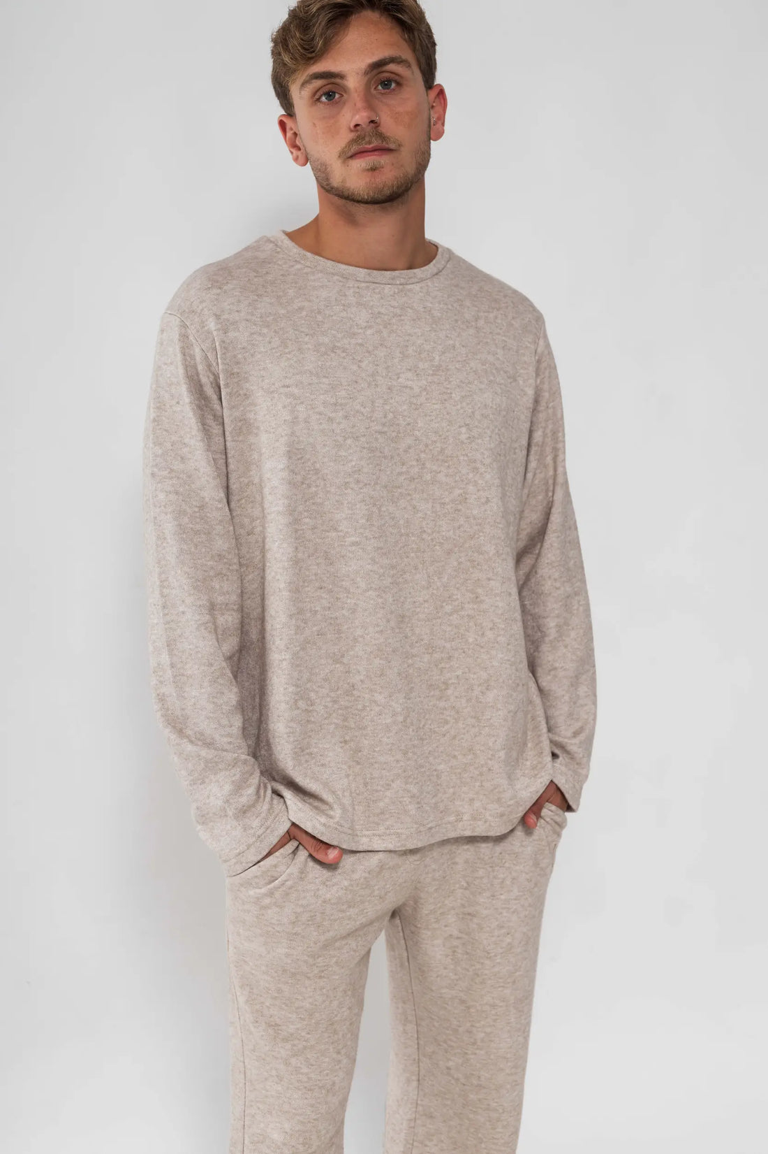 חום בהיר ROYALTY - סריג לגברים