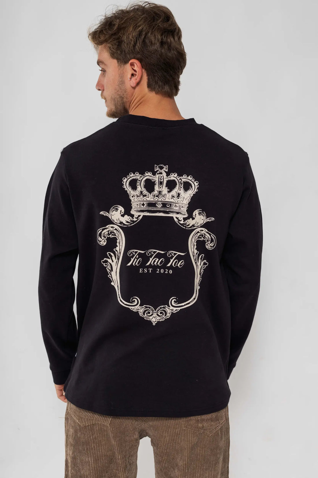 חולצה ארוכה "ROYALTY" לגברים - שחור