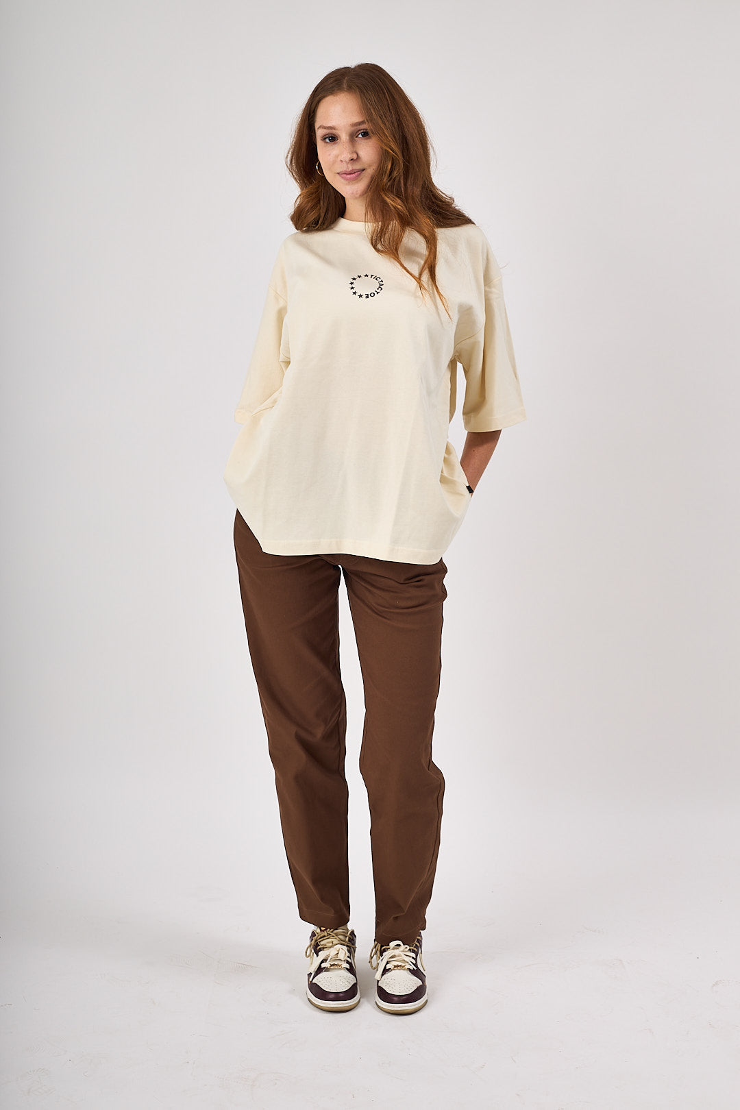 מכנס עבודה מחויט לנשים - חום