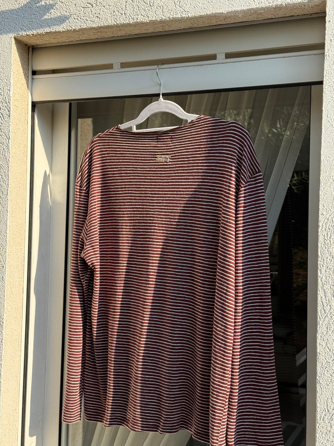 חולצה ארוכה פסים - בורדו