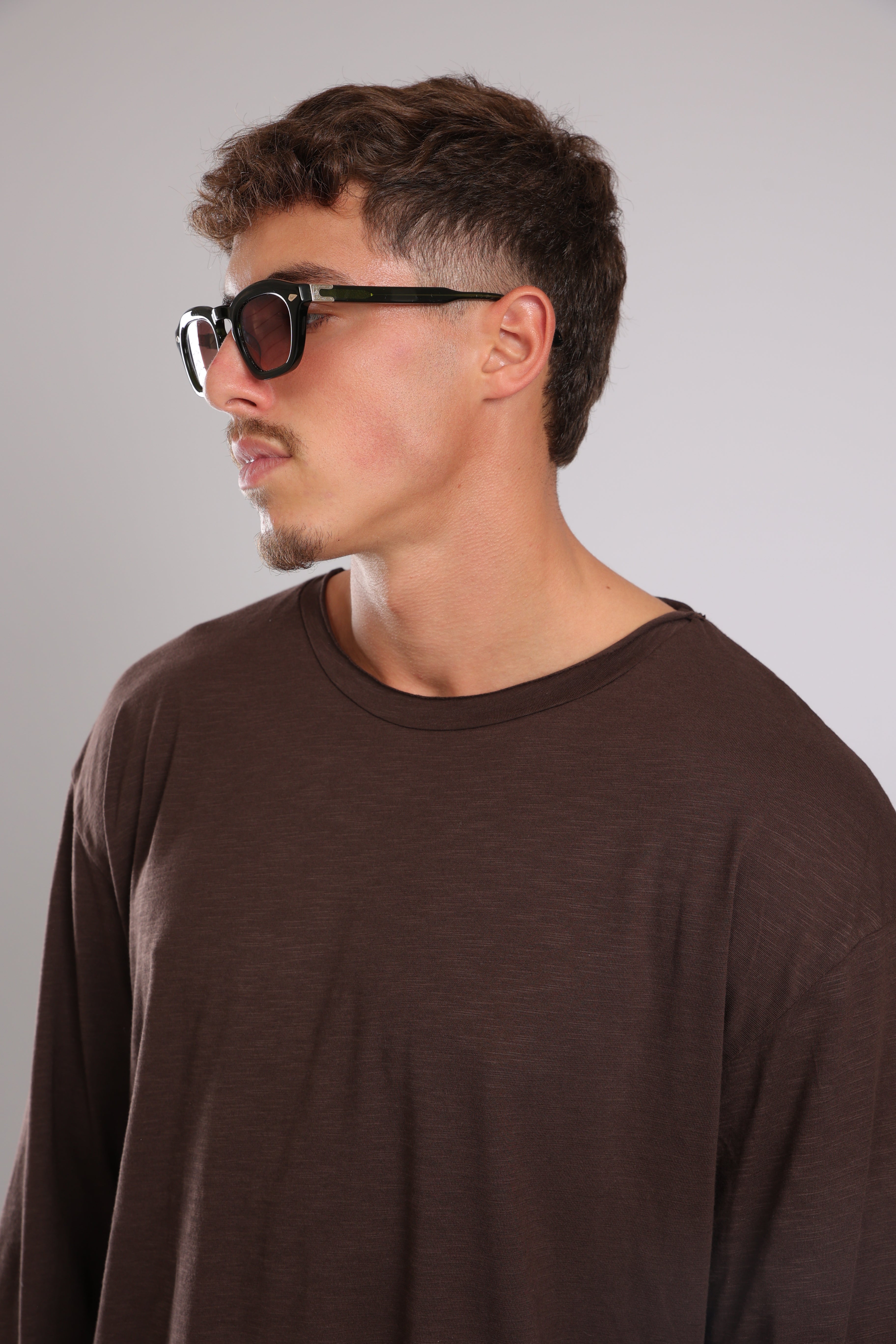 חולצה ארוכה כותנה - חום