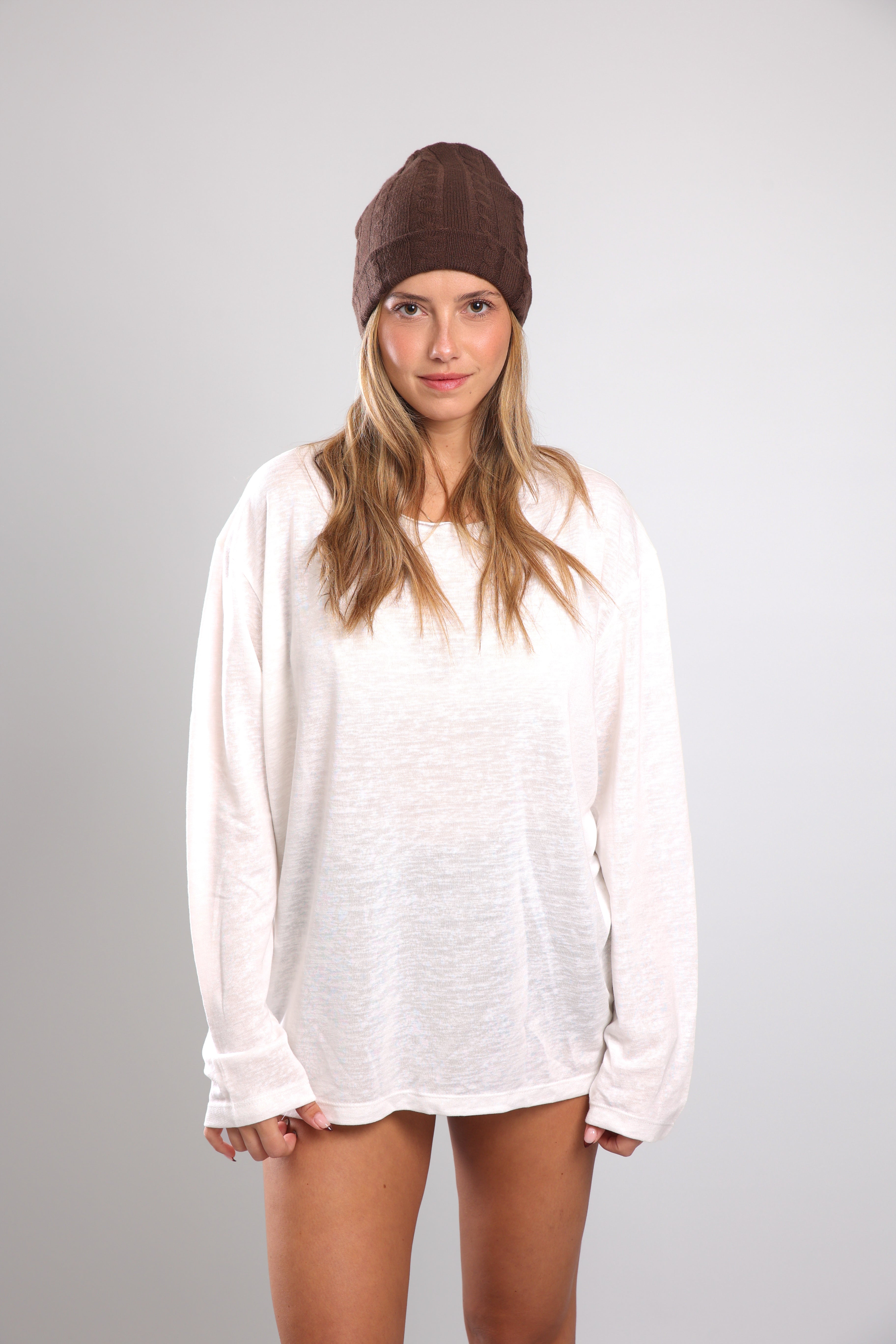 חולצה ארוכה לנשים - לבן