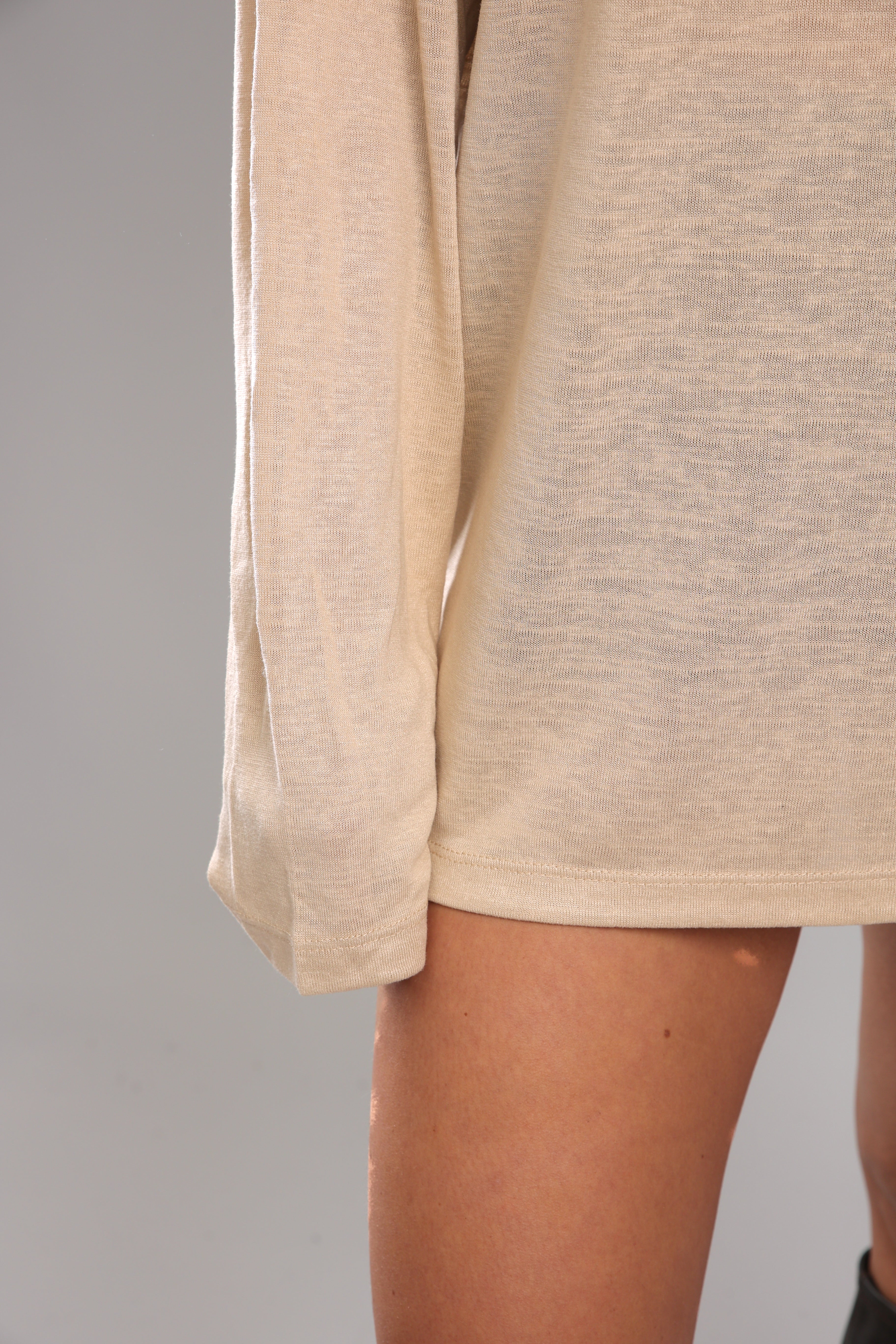 חולצה ארוכה לנשים - אבן