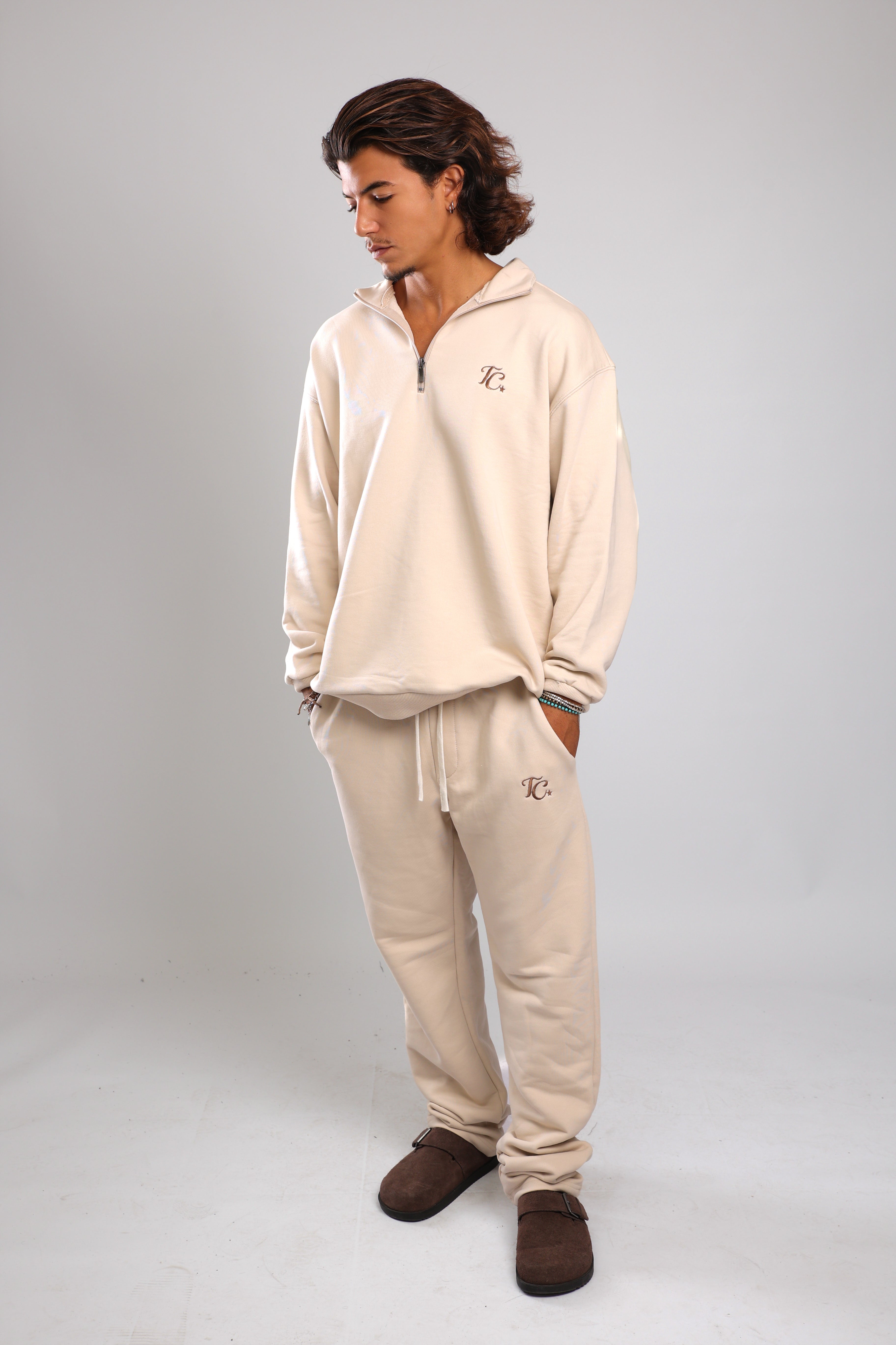 מכנס פרנץ טרי - קרם