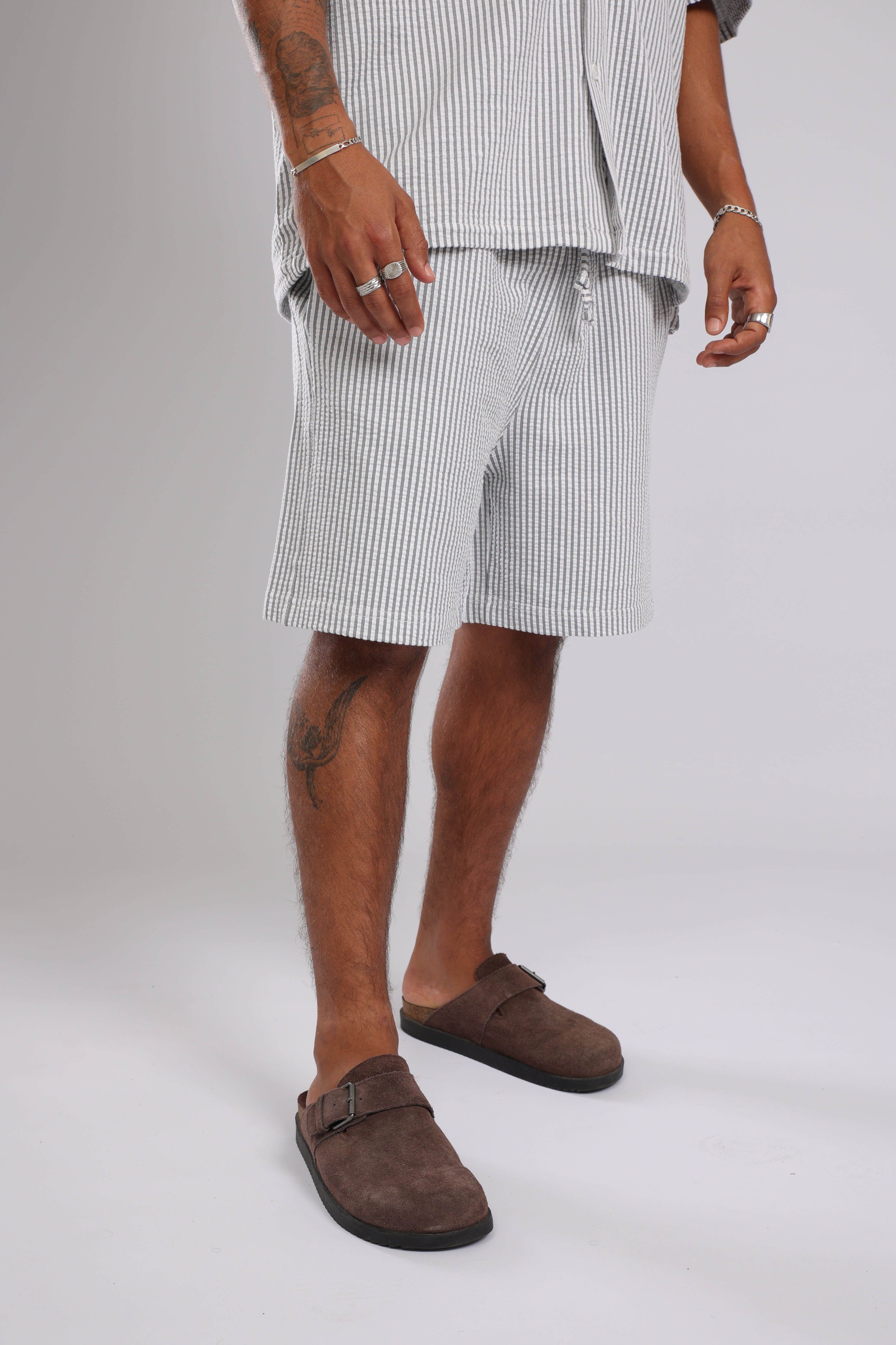 מכנס פסים - אפור