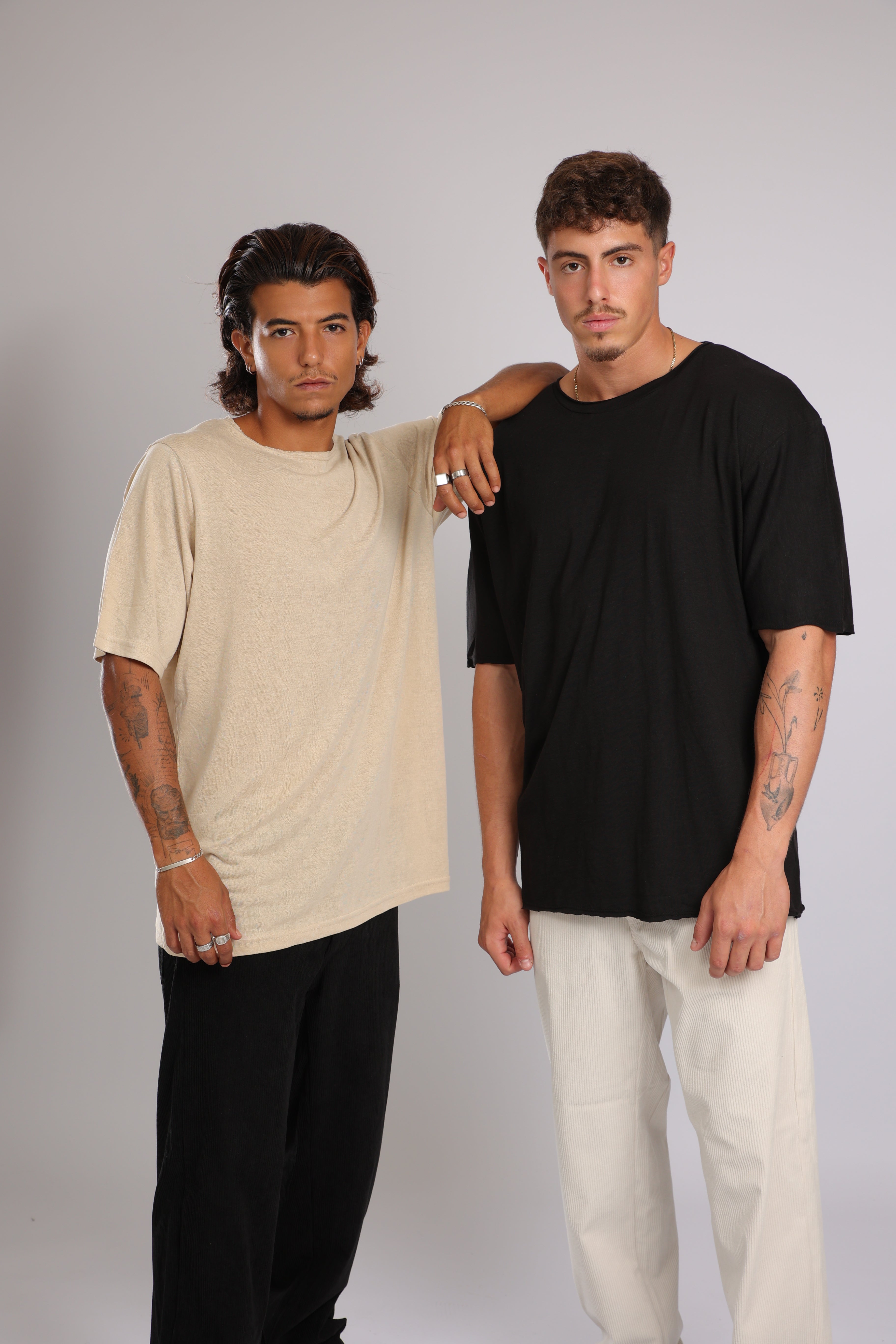 חולצה קצרה כותנה -שחור