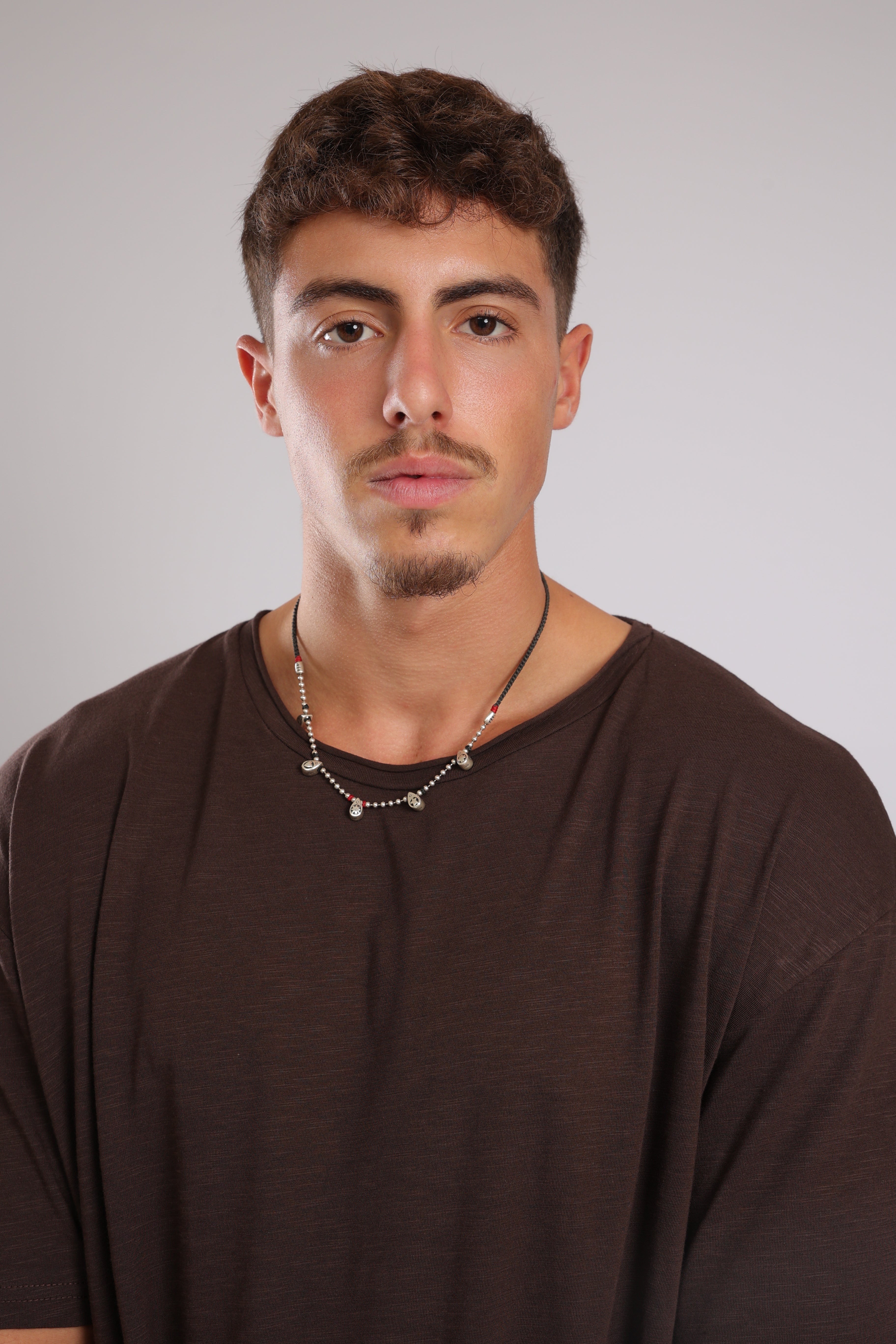 חולצה קצרה כותנה - חום