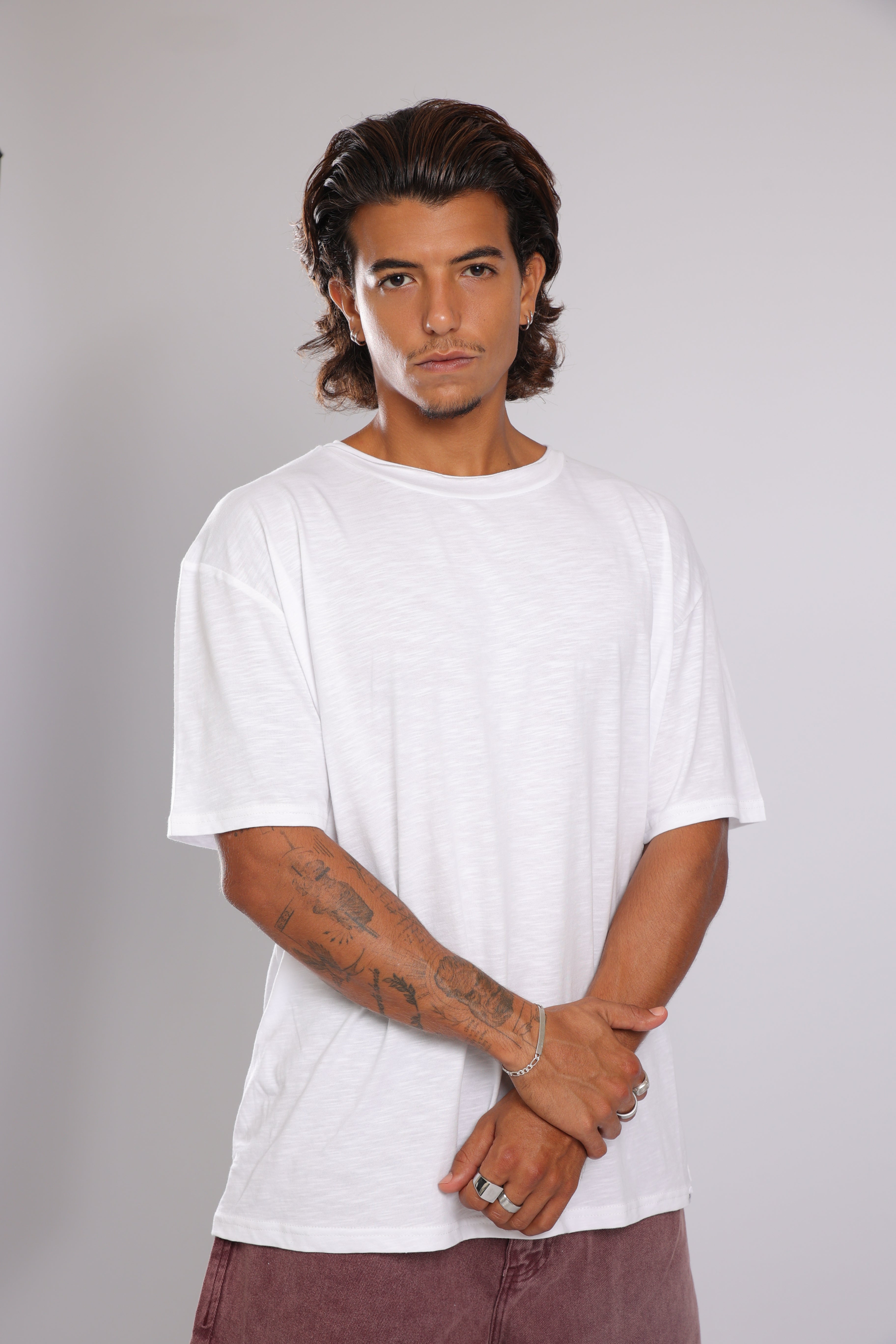 חולצה קצרה כותנה - לבן