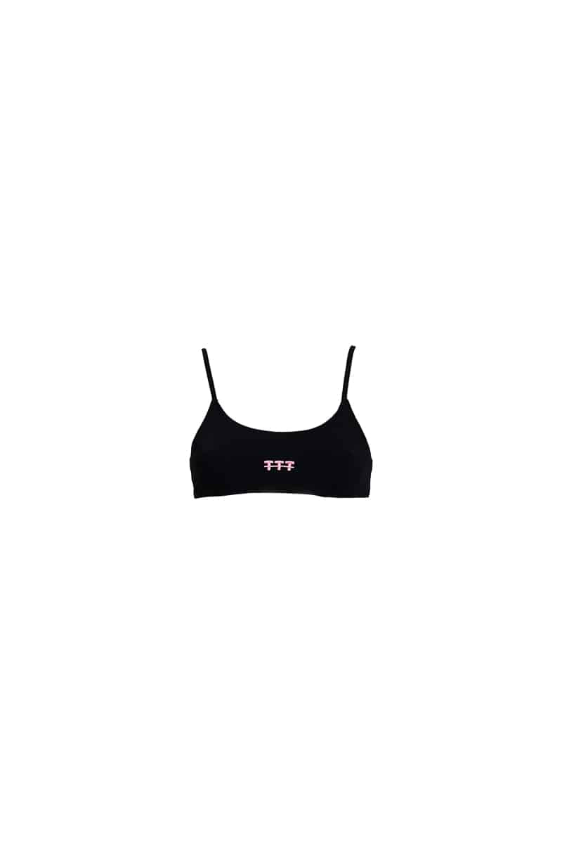 WAVY BIKINI TOP - BLACK