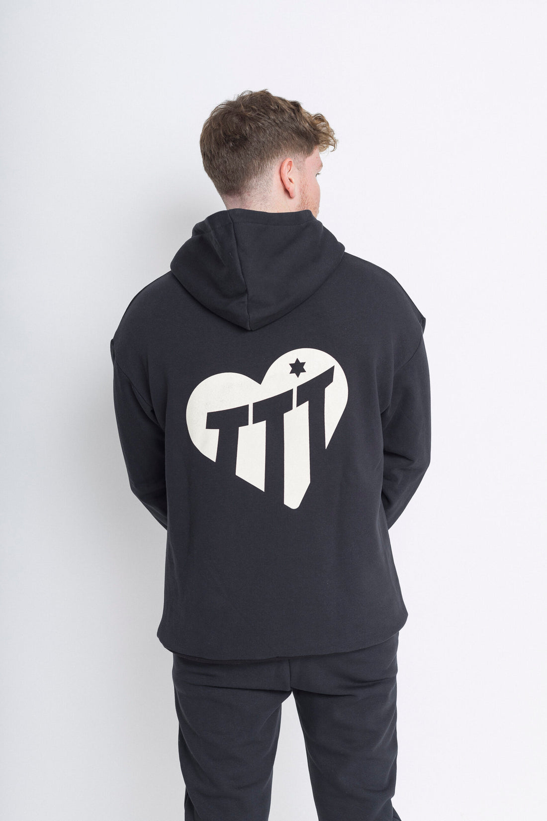 סווטשרט שחור גברים - לב