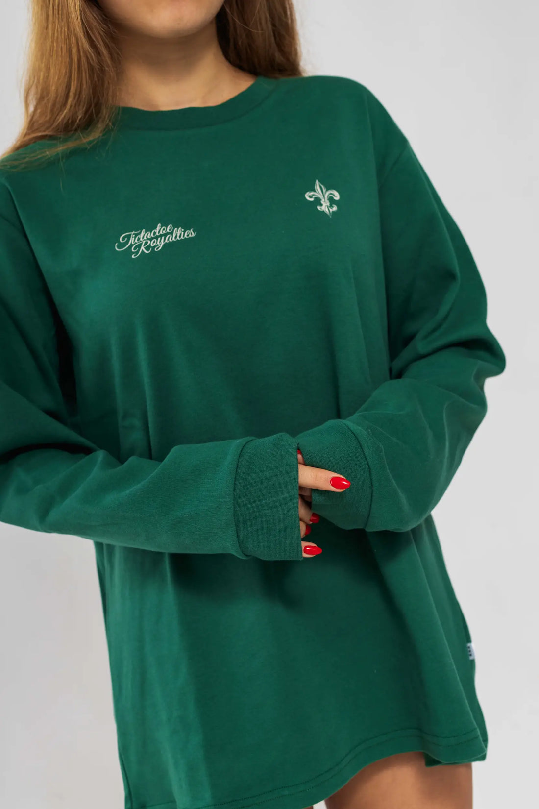 חולצה ארוכה "דה ליס" לנשים - ירוק בקבוק