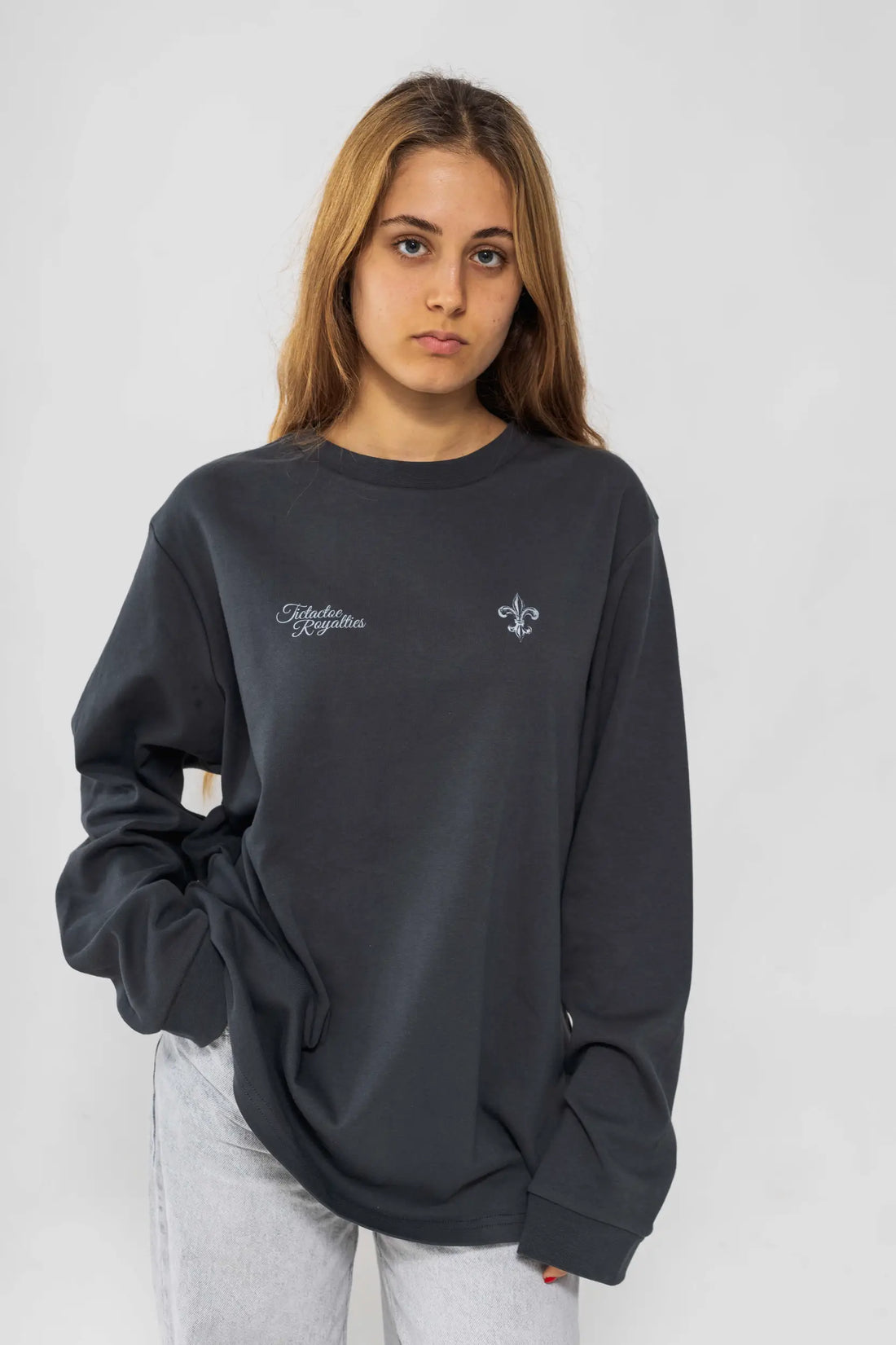 חולצה ארוכה "דה ליס" לנשים - אפור פלדה