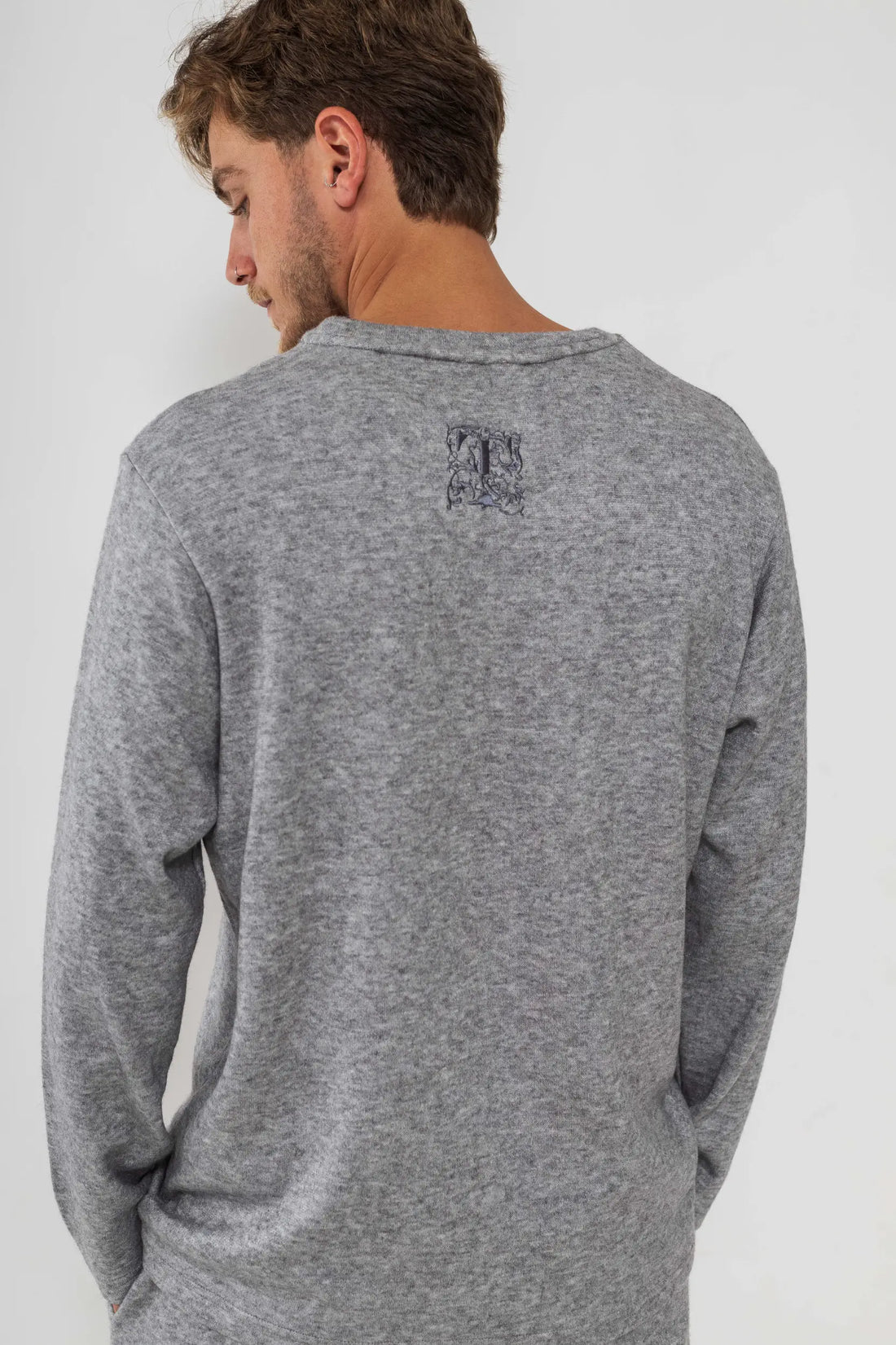 אפור מלאנז ROYALTY - סריג לגברים