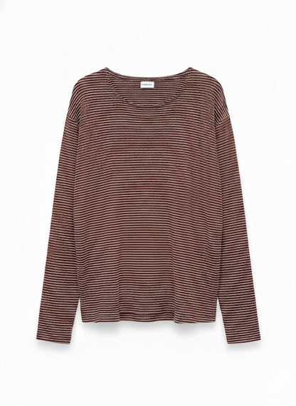 חולצה ארוכה פסים - בורדו