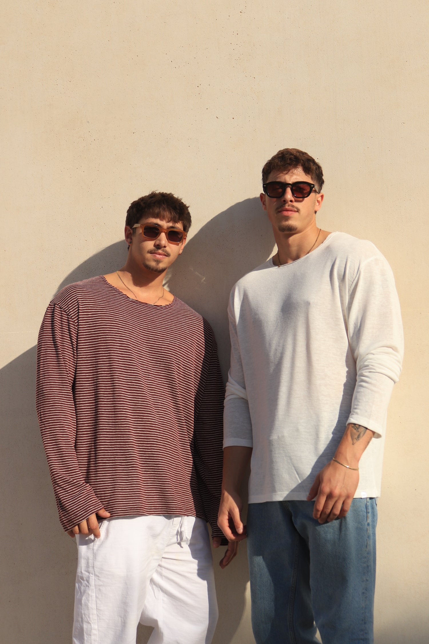 חולצה ארוכה פסים - בורדו