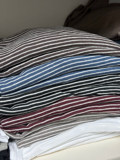 חולצה ארוכה פסים - בורדו