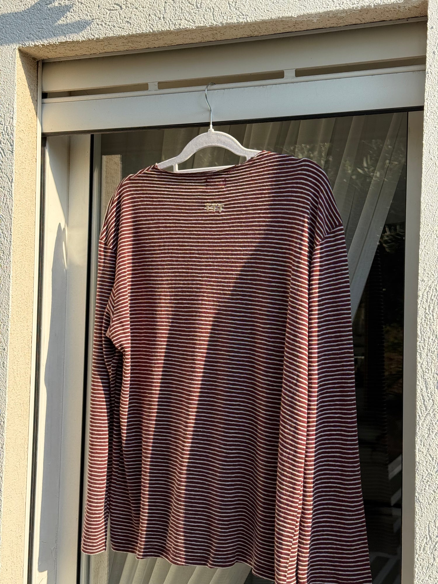 חולצה ארוכה פסים - בורדו