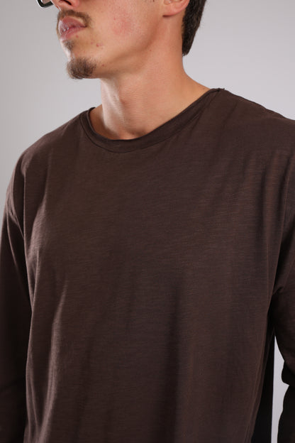 חולצה ארוכה כותנה - חום