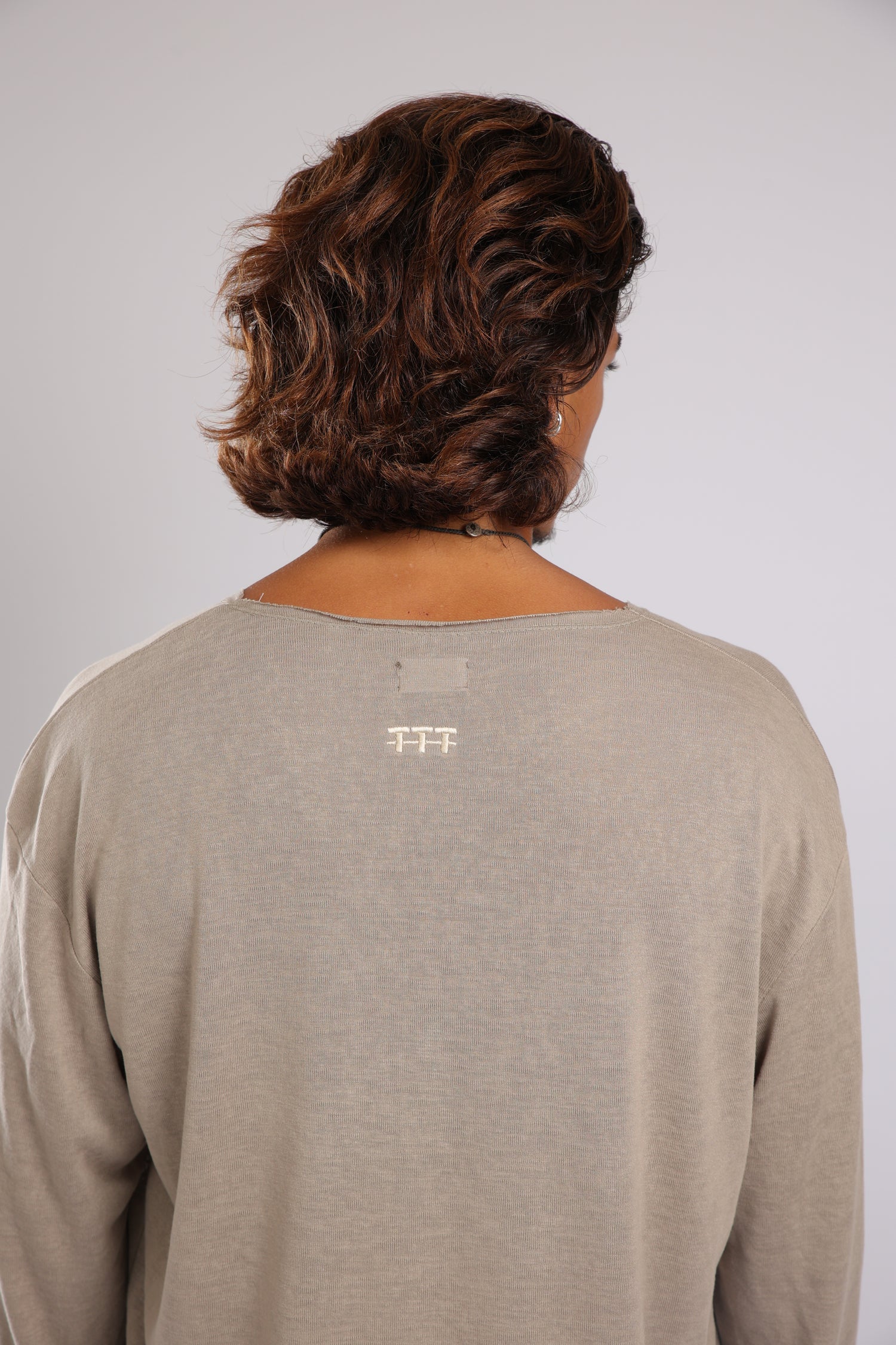 חולצה ארוכה פשתן - זית