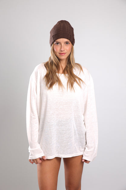 חולצה ארוכה לנשים - לבן