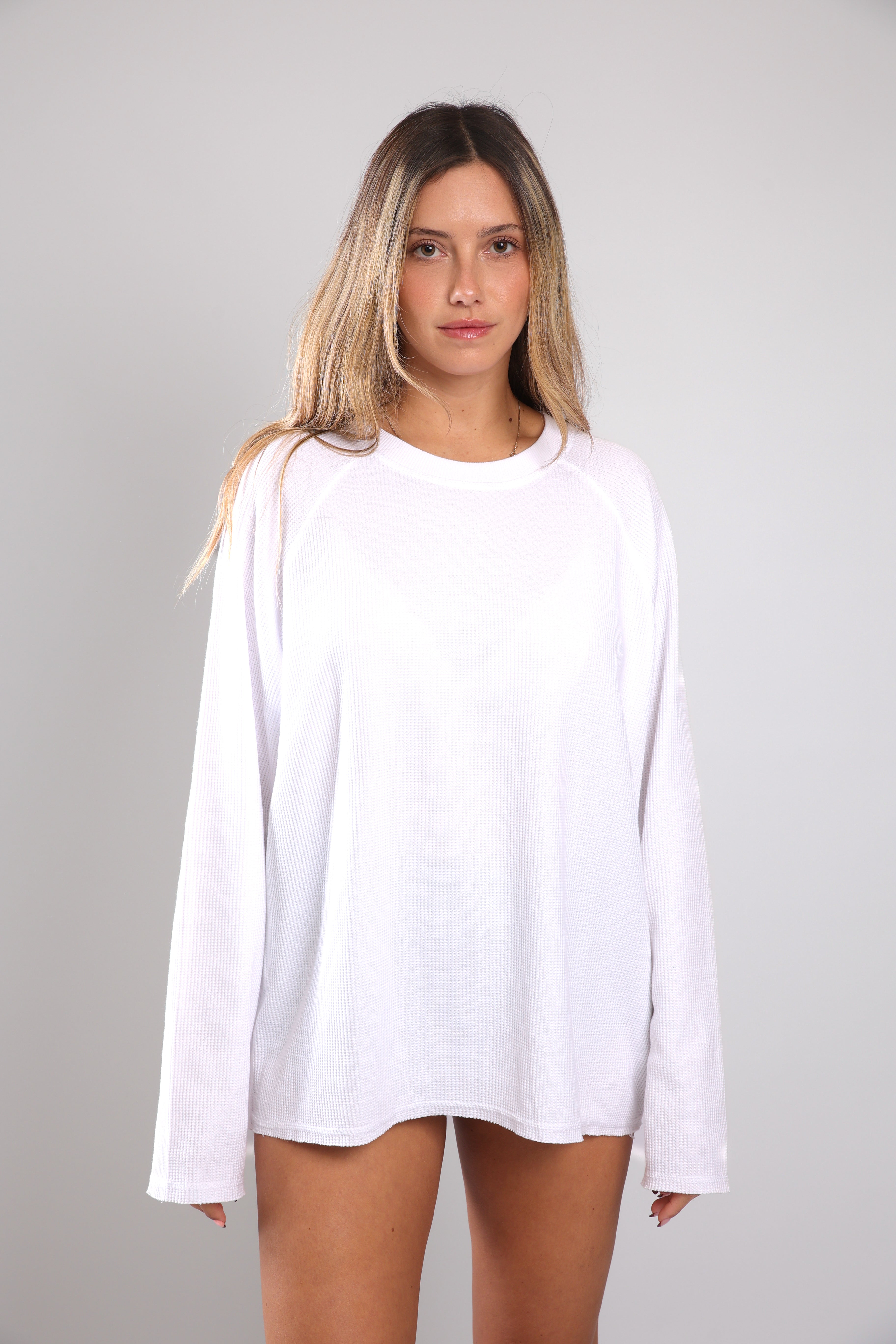 שריג וואפל לנשים - לבן