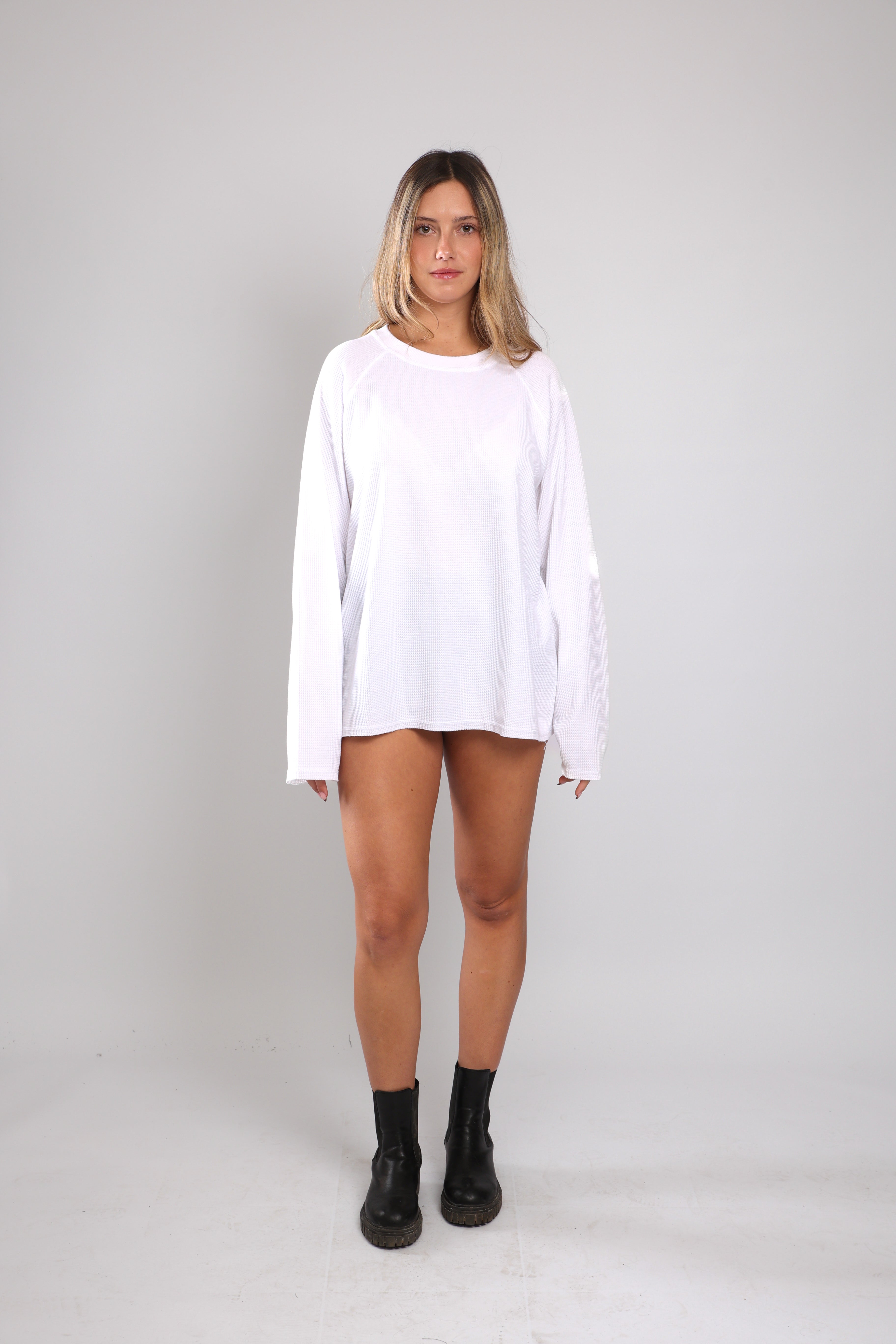 שריג וואפל לנשים - לבן