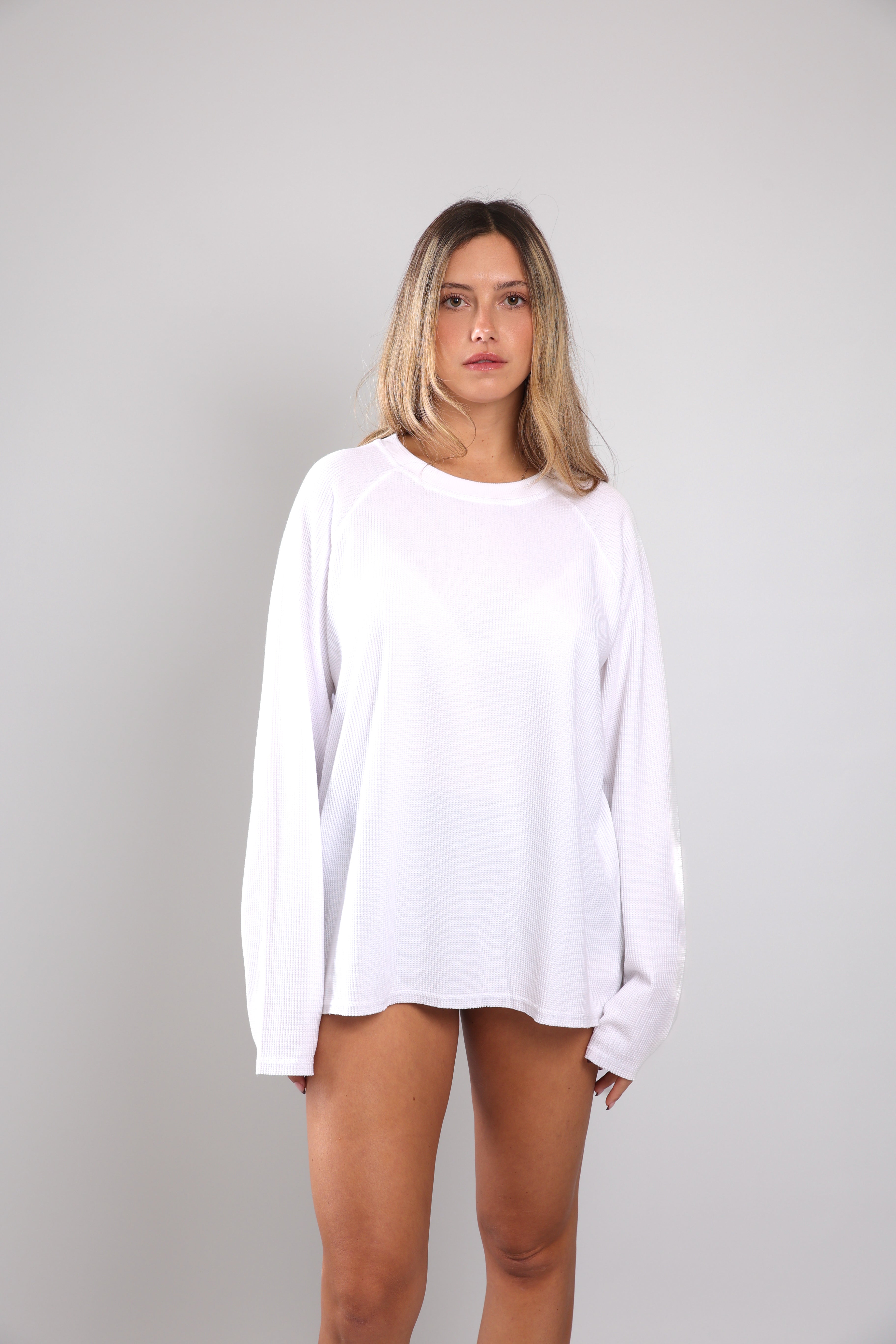 שריג וואפל לנשים - לבן