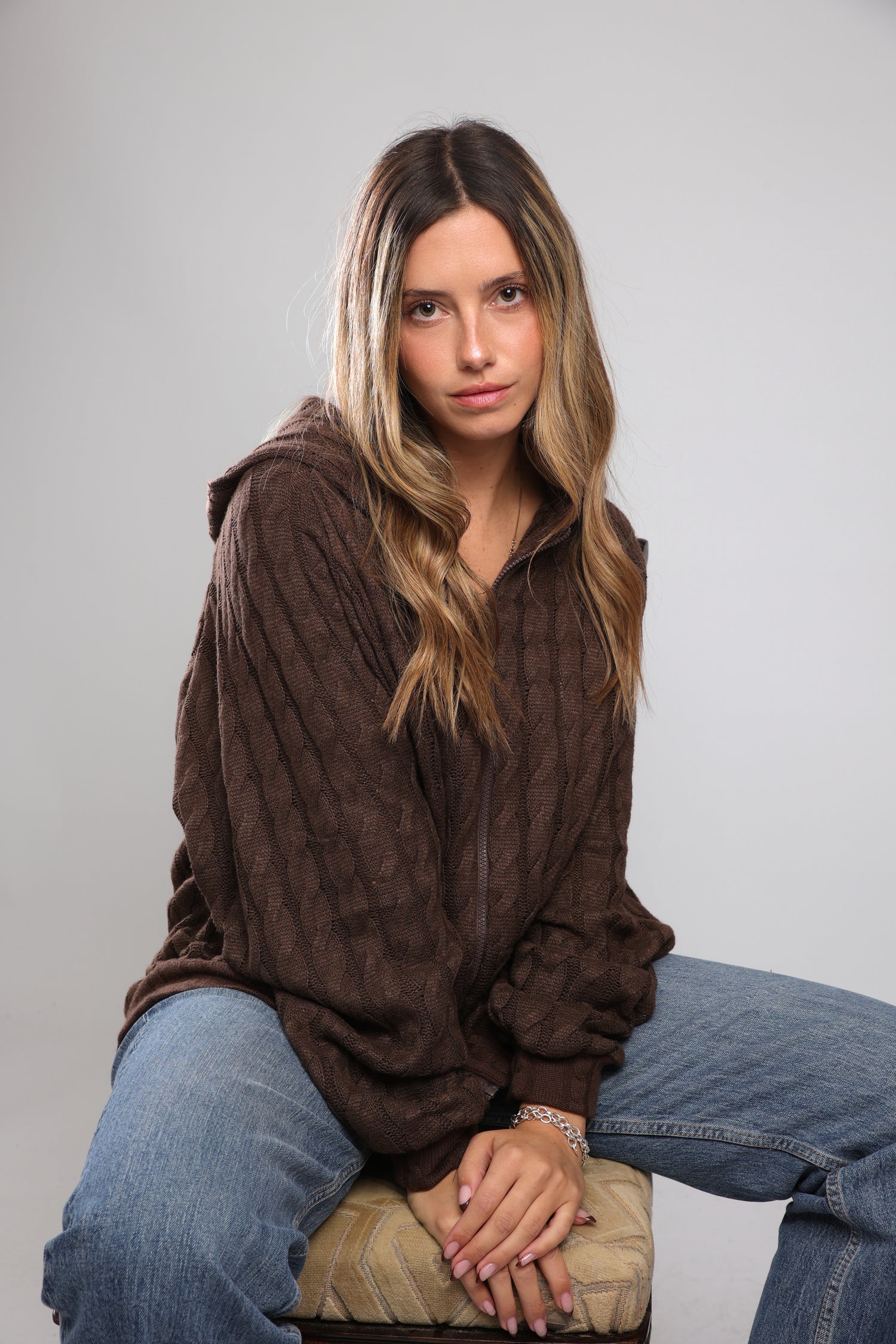 שריג צמות לנשים - חום