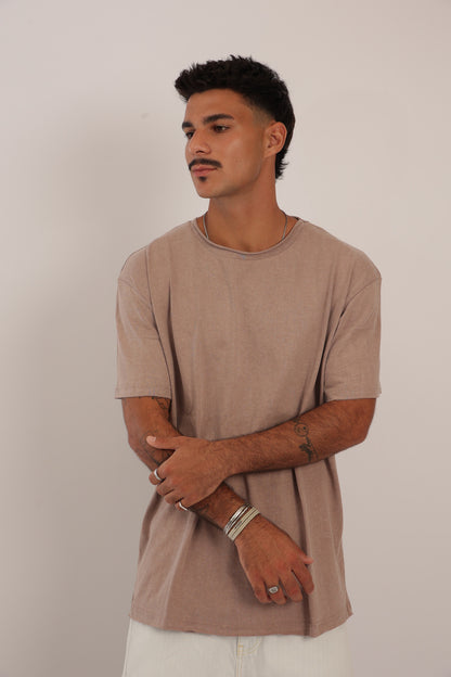 חולצה שטופה - ורוד עתיק