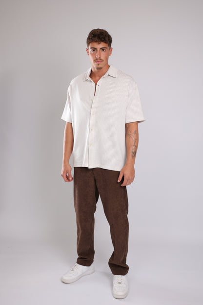 מכנס קורדרוי ארוך לגברים - חום