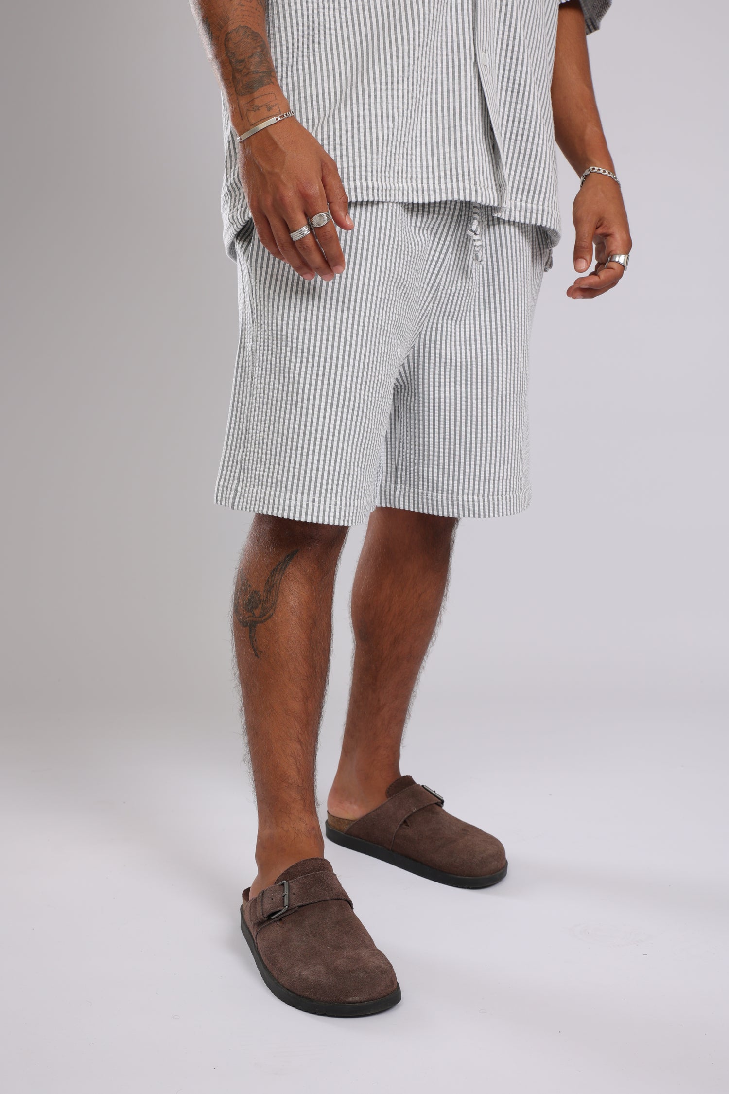 מכנס פסים - אפור