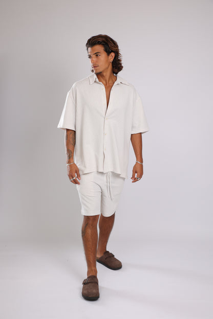 מכנס פסים - שמנת