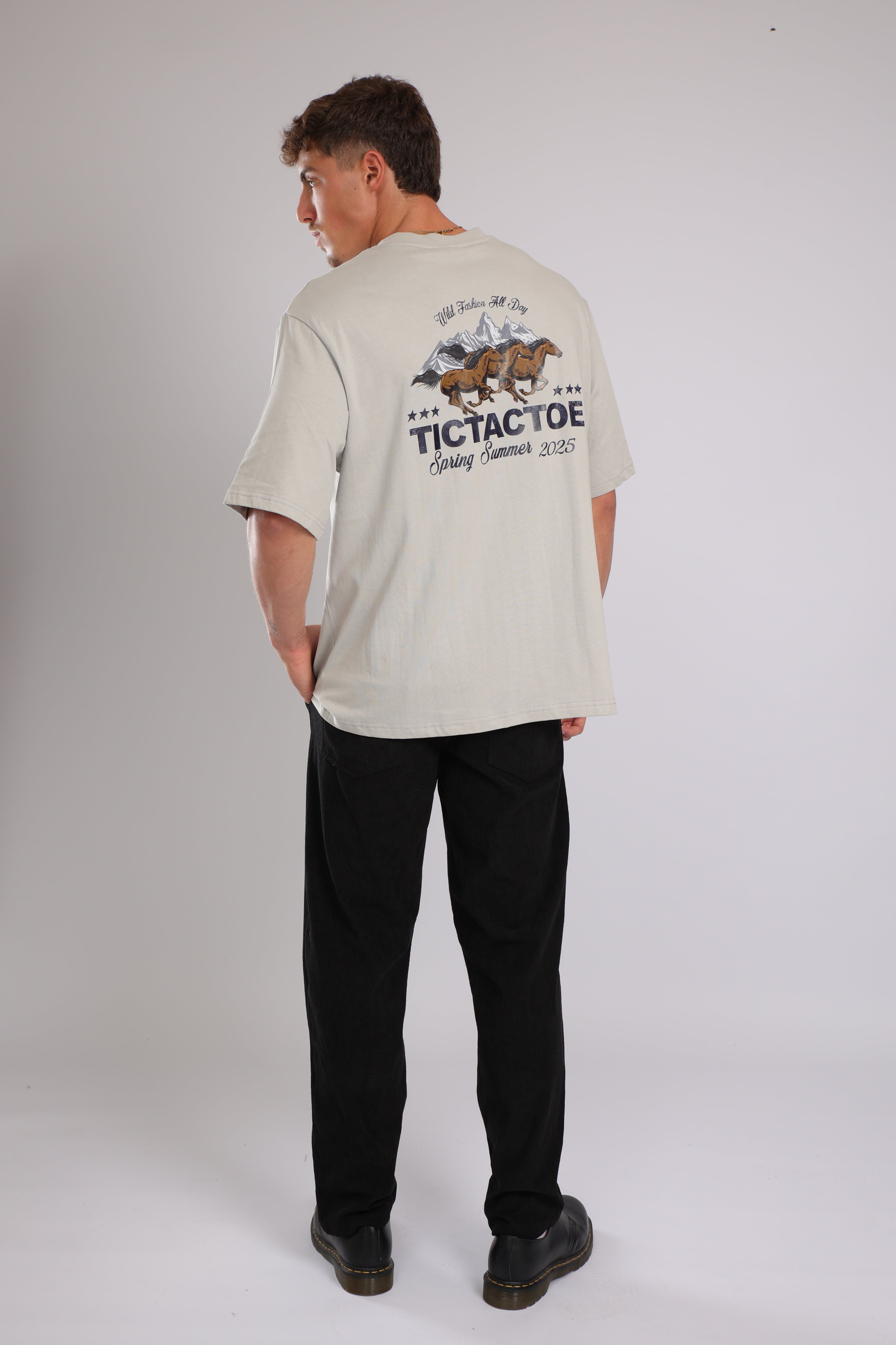 מכנס קורדרוי ארוך לגברים - שחור