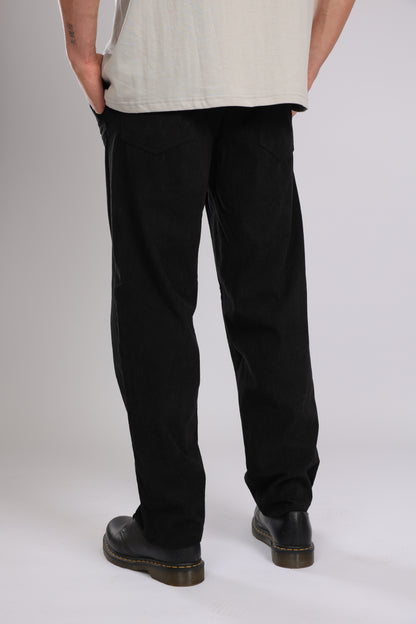 מכנס קורדרוי ארוך לגברים - שחור