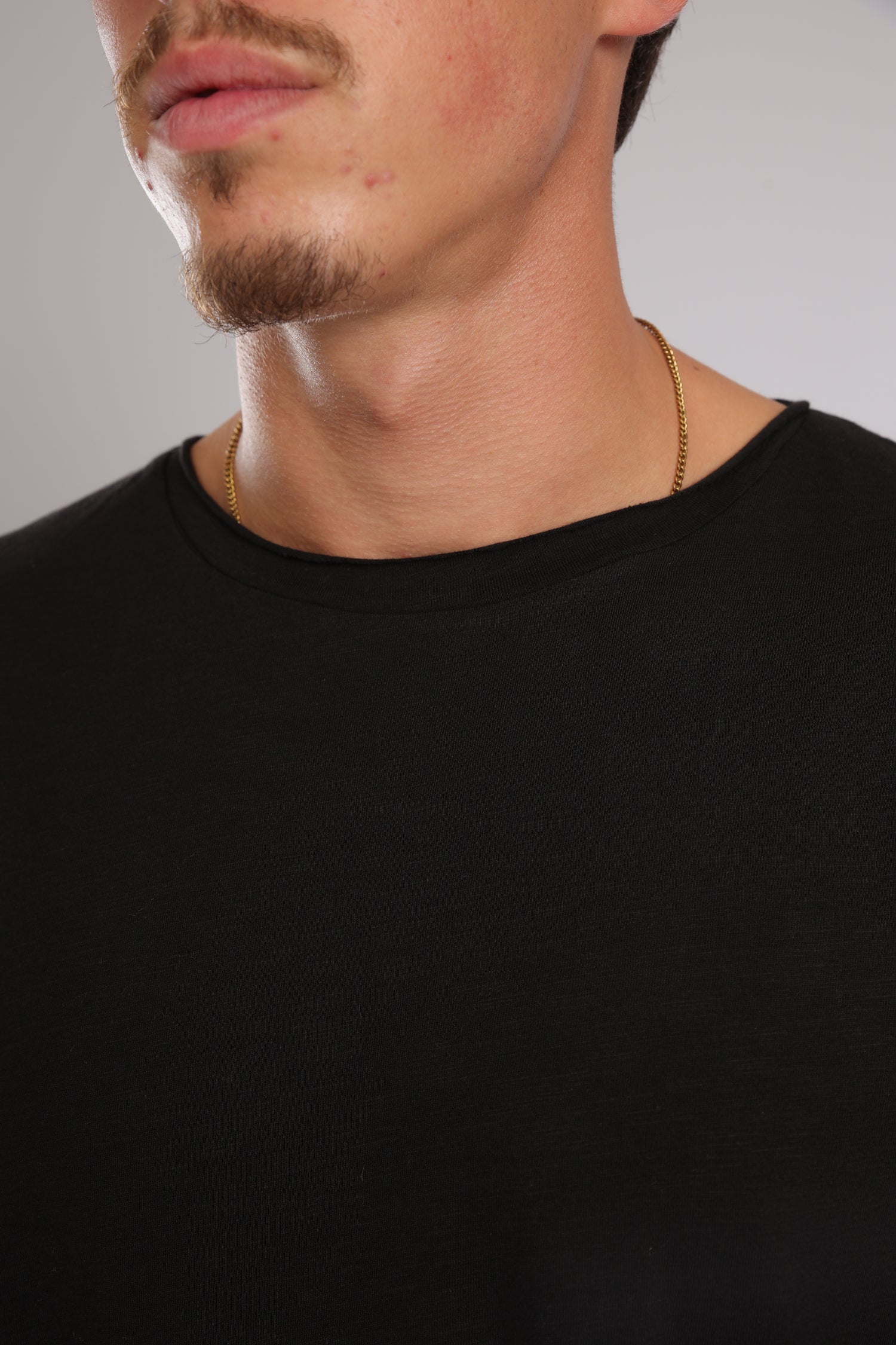 חולצה קצרה כותנה -שחור