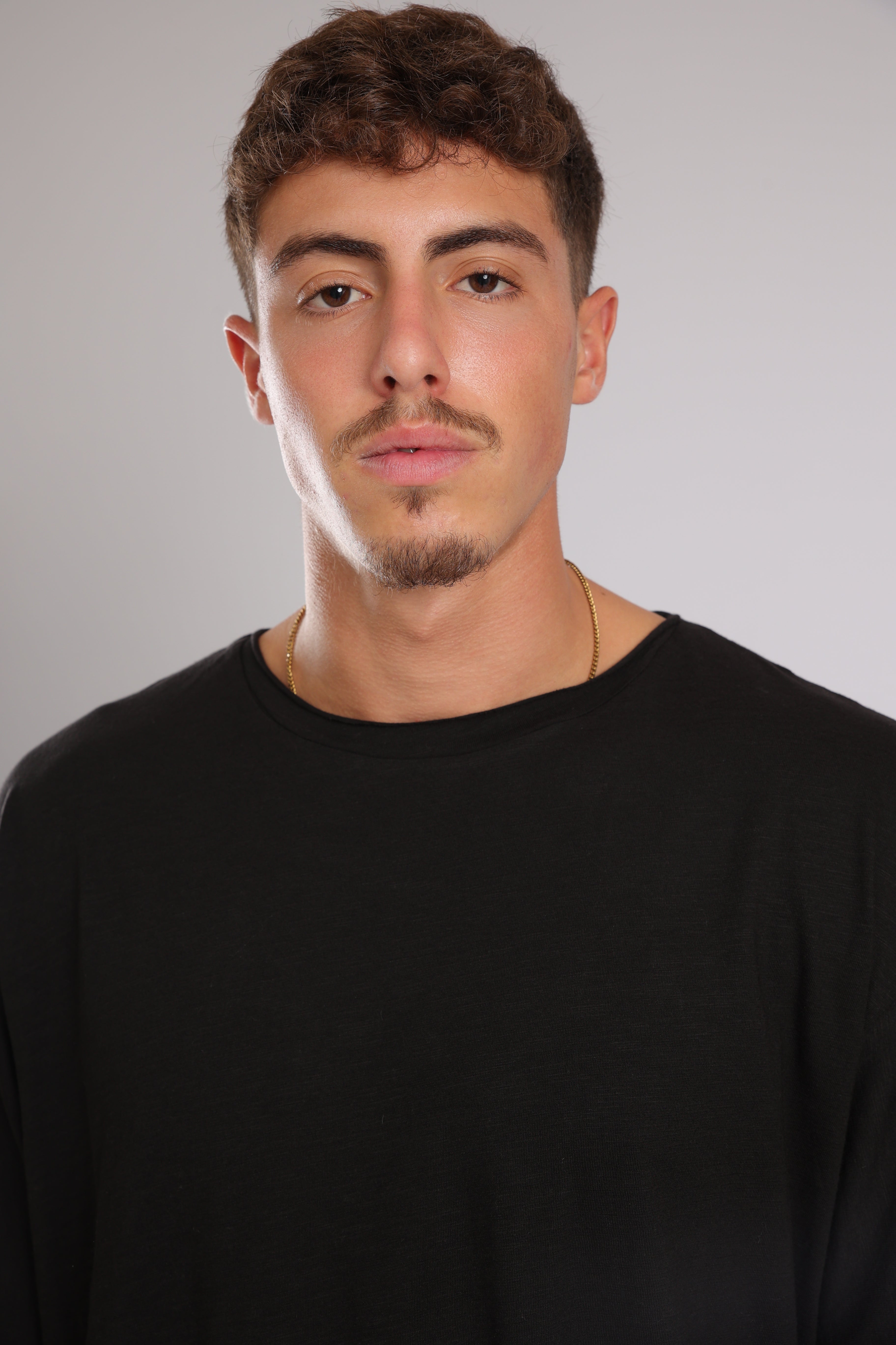 חולצה קצרה כותנה -שחור