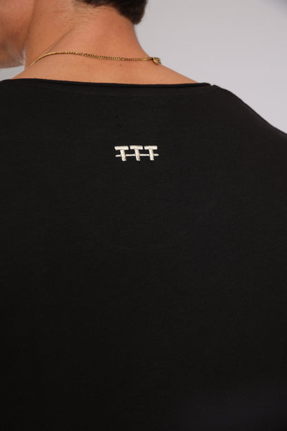 חולצה קצרה כותנה -שחור