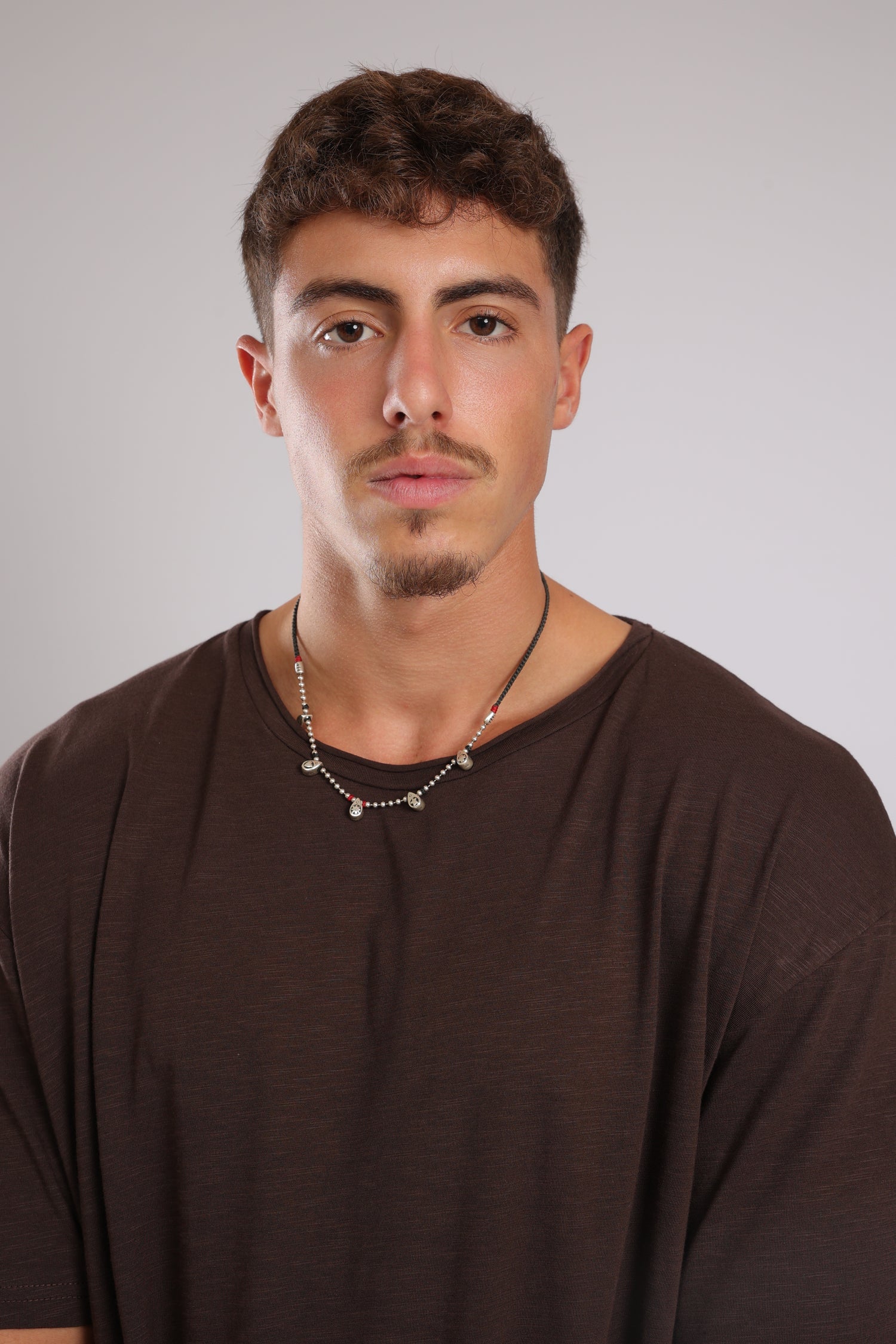 חולצה קצרה כותנה - חום