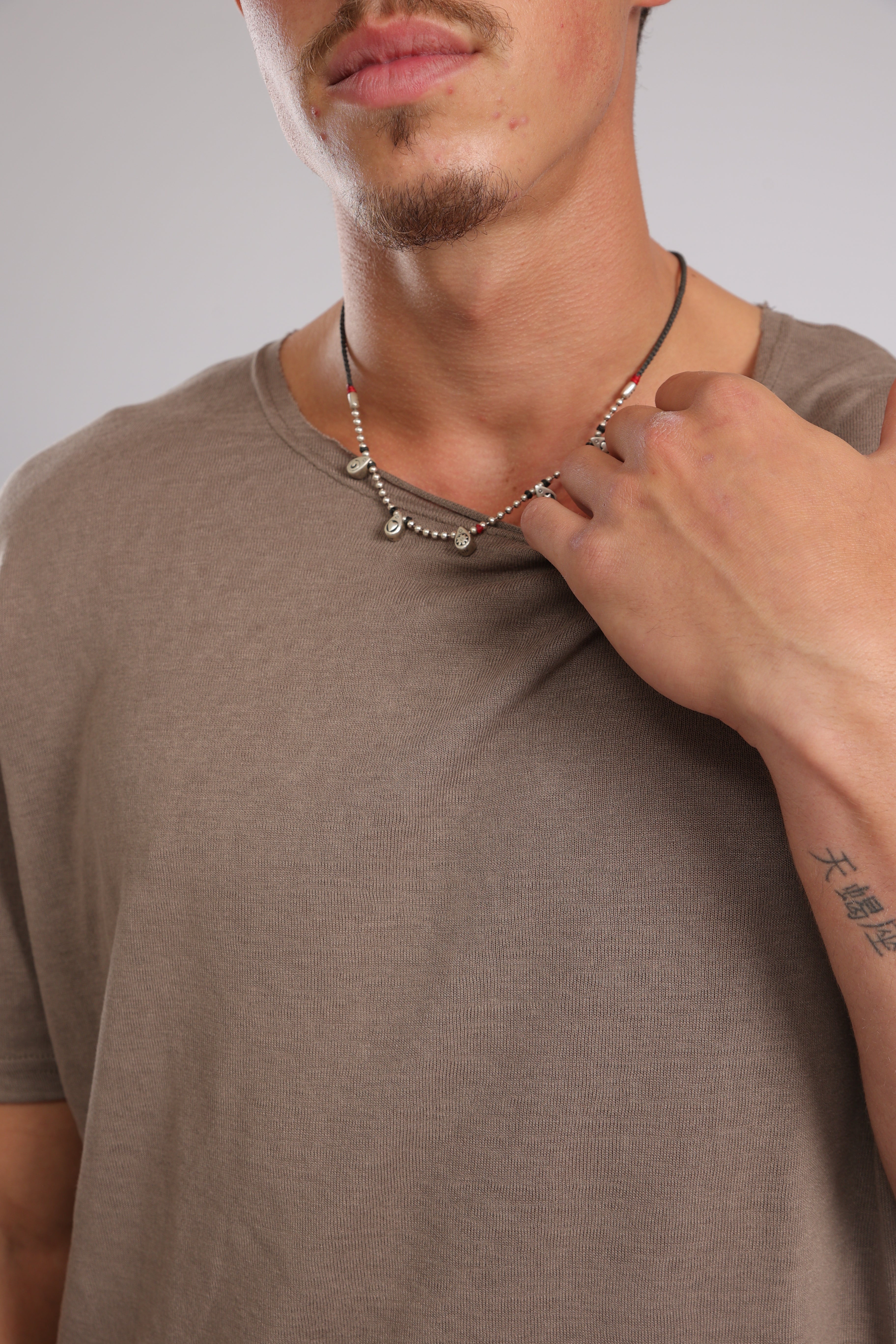 חולצה קצרה פשתן - חום