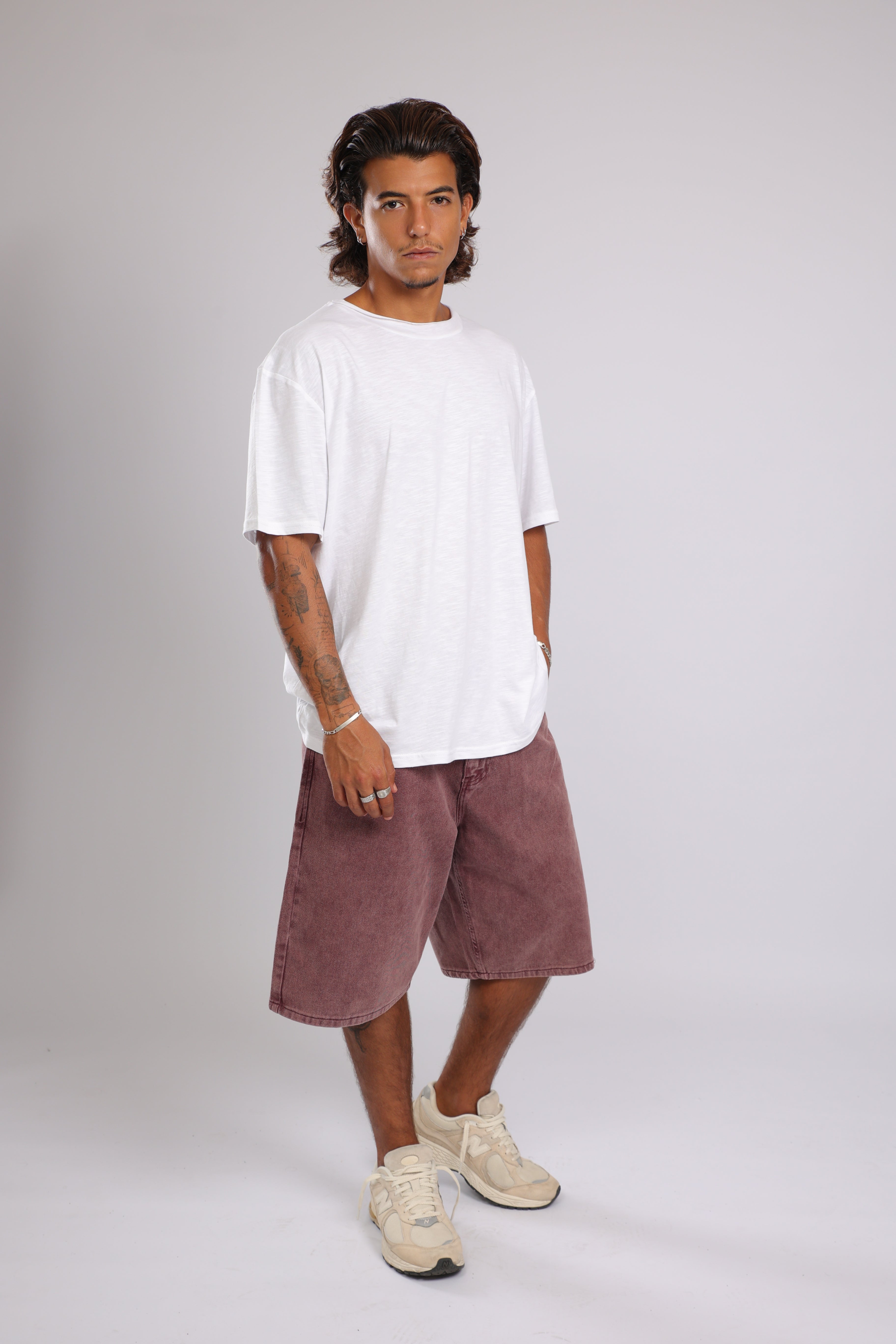 חולצה קצרה כותנה - לבן