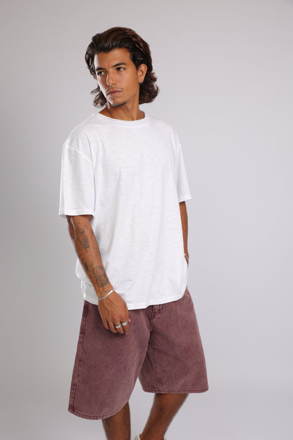 חולצה קצרה כותנה - לבן