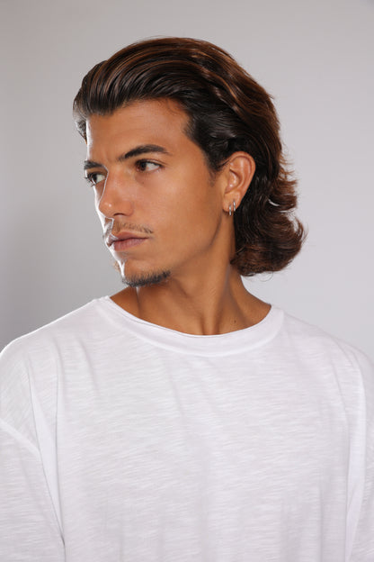 חולצה קצרה כותנה - לבן